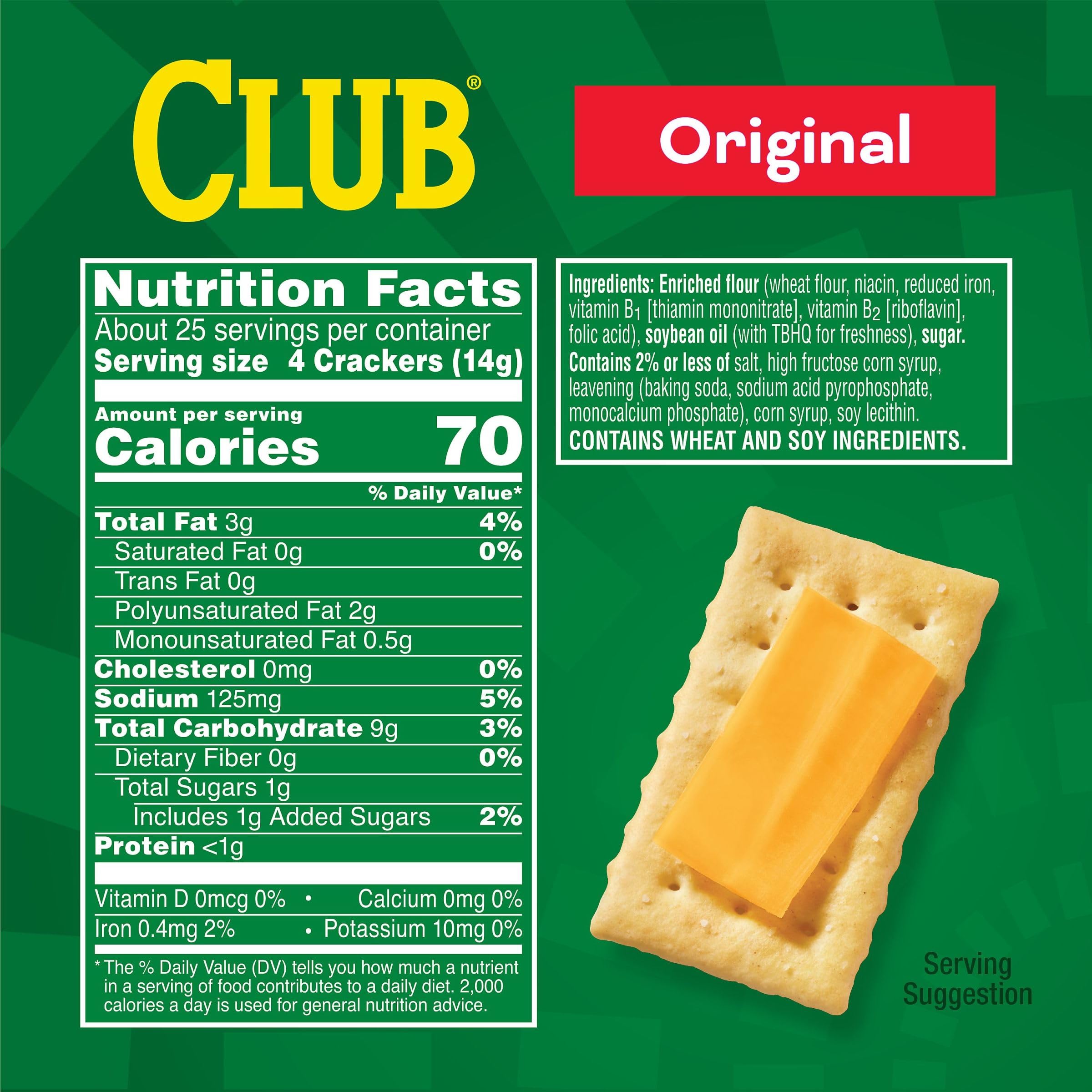 Club Snack Stacks Original Crackers - 12.5oz Box (6 Stacks) | Crunchy Lunch Snacks & On-the-Go Treats for School, Office or Road Trips