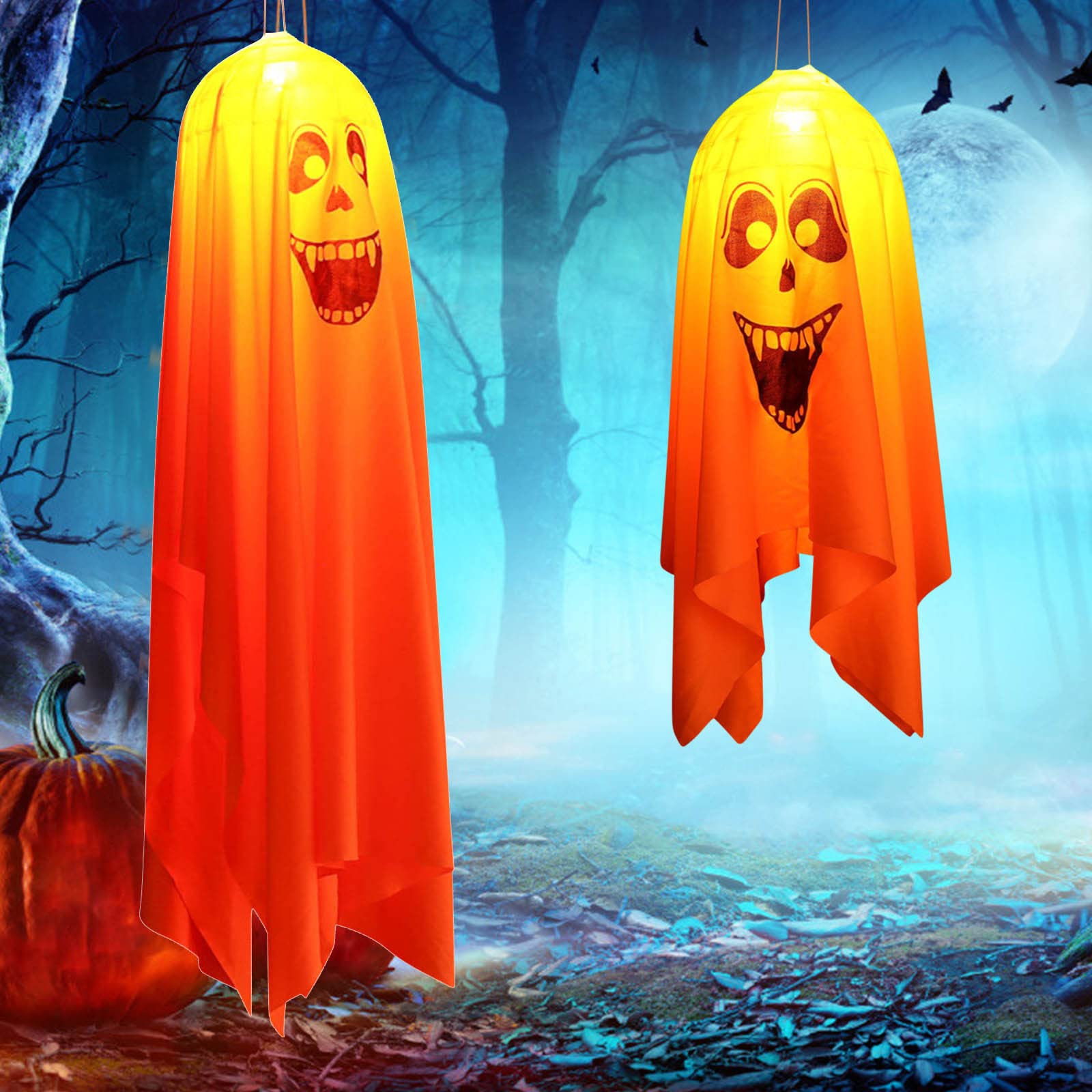 TZNBGO Halloween LED Lights Decorations - Spooky Ghost Chandelier for Halloween Party, Haunted House & Ghost Festival Scary Props - Indoor/Outdoor Halloween Scene Lighting