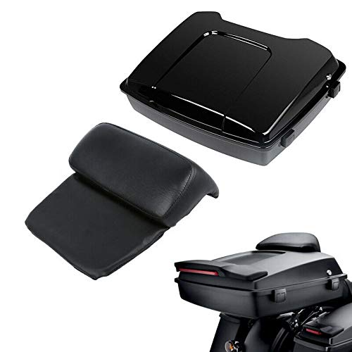 SLMOTO Black Razor Pack Trunk Backrest for Harley Tour Pack - Compatible with Road King, Electra Glide, Street Glide & Ultra Classic (1997-2013) - Durable Motorcycle Luggage Support for Long Rides & Comfortable Touring