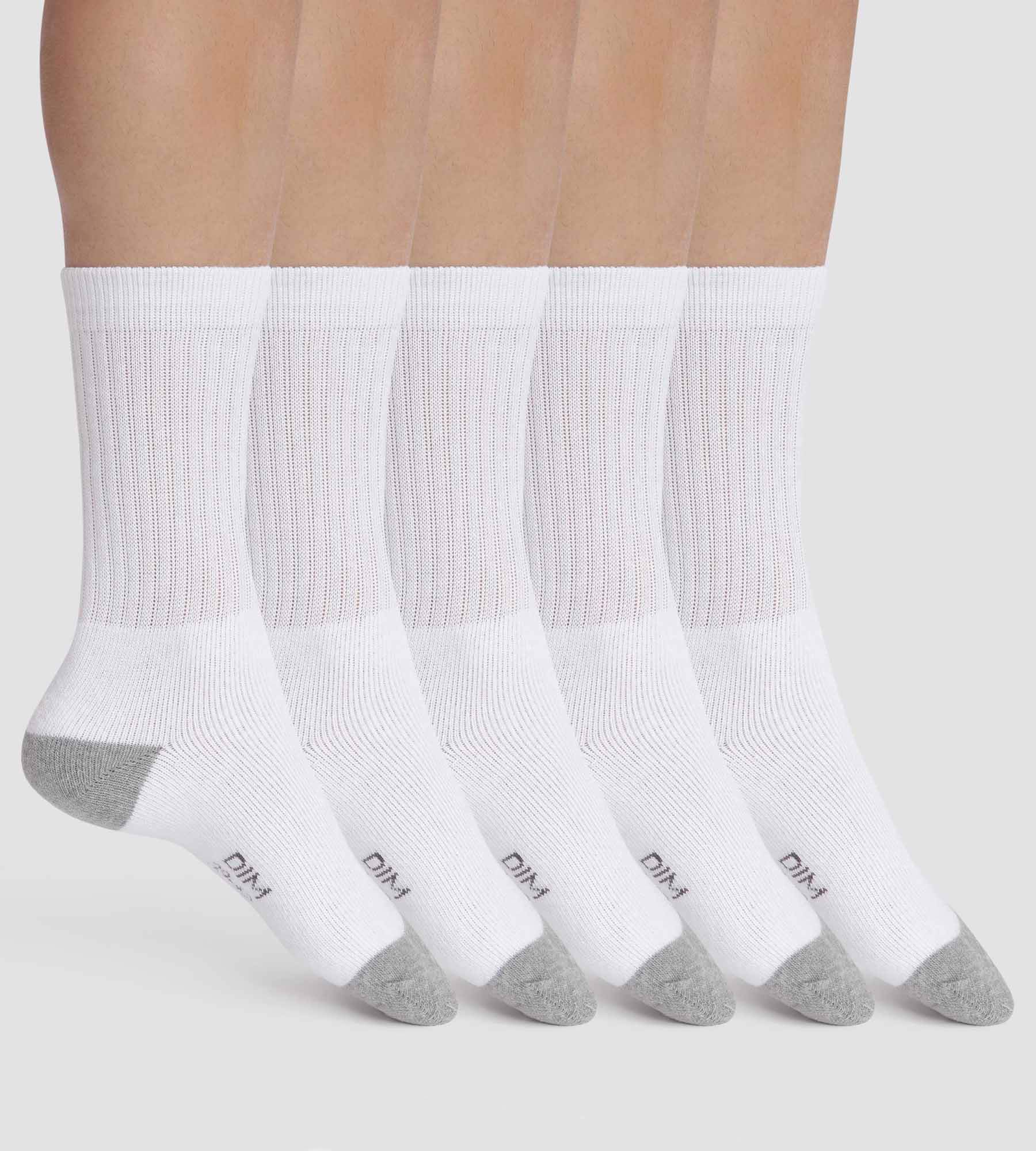 5 Pairs Men's White & Gray EcoDim Sport Socks - Breathable, Moisture-Wicking Athletic Socks for Running, Gym & Everyday Wear