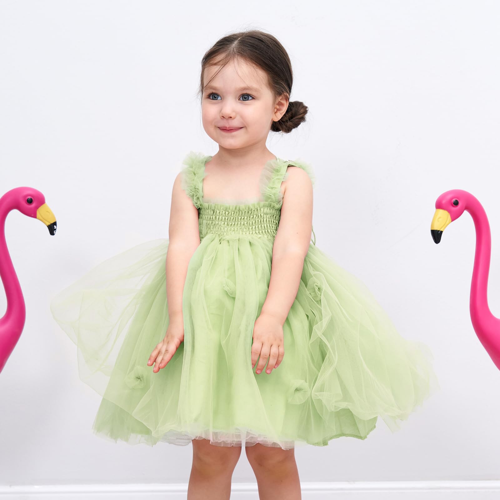 Miipat Baby Girls Tulle Dress - Sleeveless Floral Butterfly Tutu Dress for Toddlers | Birthday Party Princess Dresses | Perfect for Birthday Parties, Photo Shoots & Special Occasions