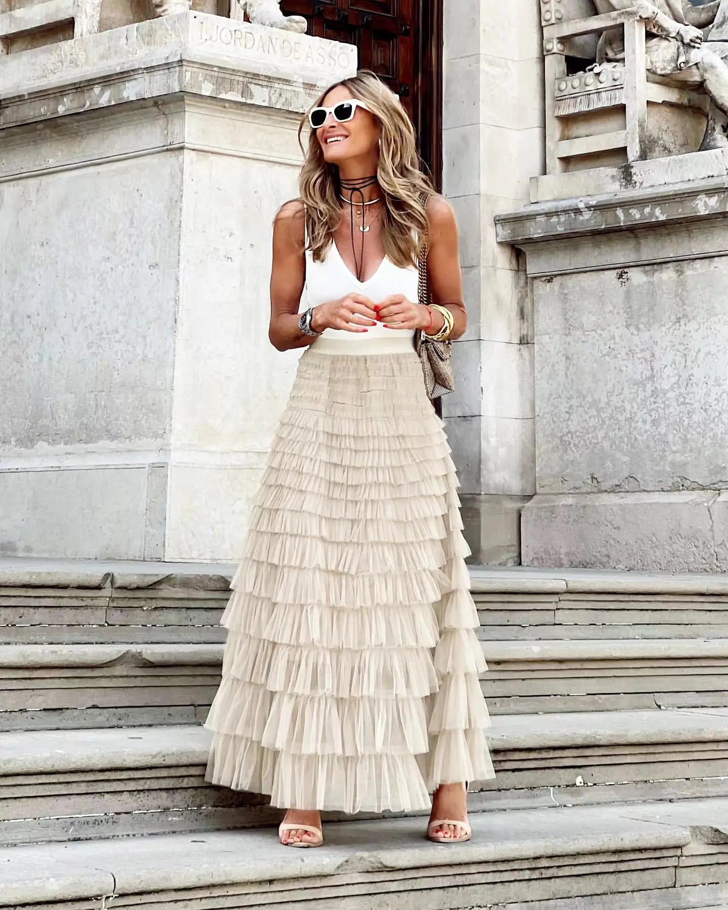 Elegant Women's High Waist Tulle Ball Gown Long Skirt - Pleated Tutu Skirt for Dating, Parties & Special Occasions | Wild Mesh Maxi Skirt for Formal Events & Evening Wear