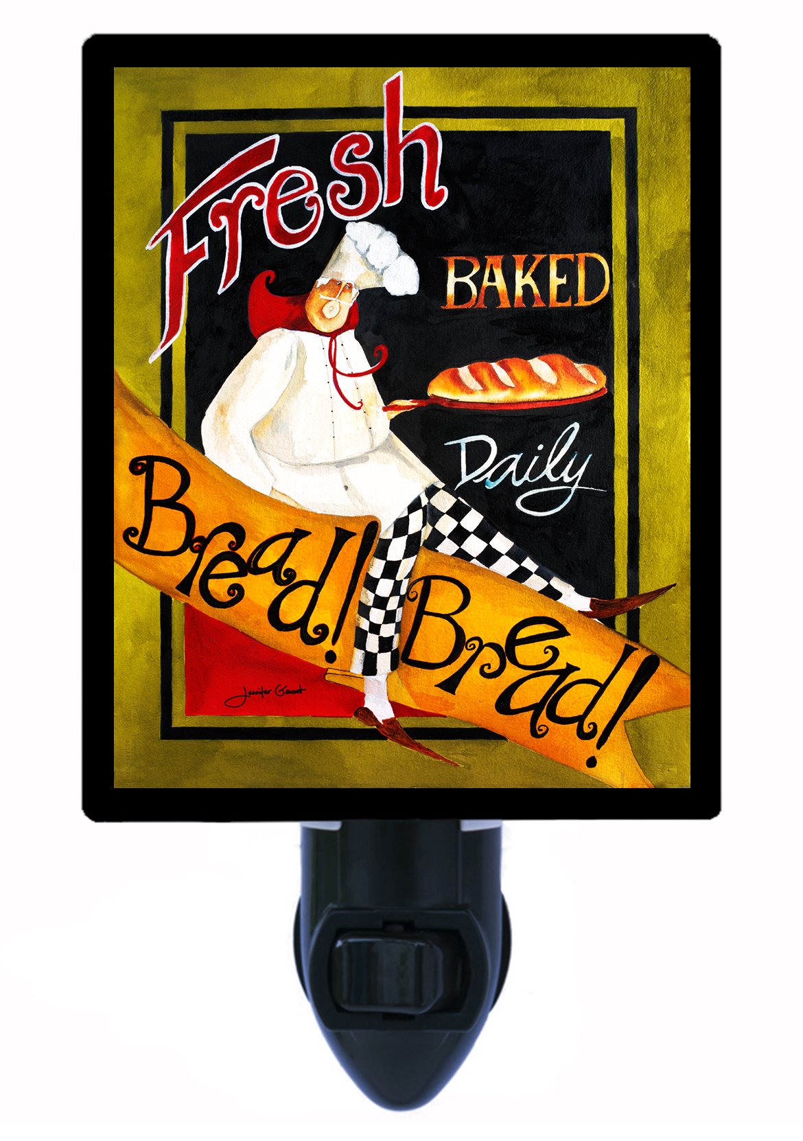 Fresh Baked Bread LED Night Light - Italian Chef Bakery Themed Kitchen Night Light for Cozy Home Decor & Bedroom Ambience
