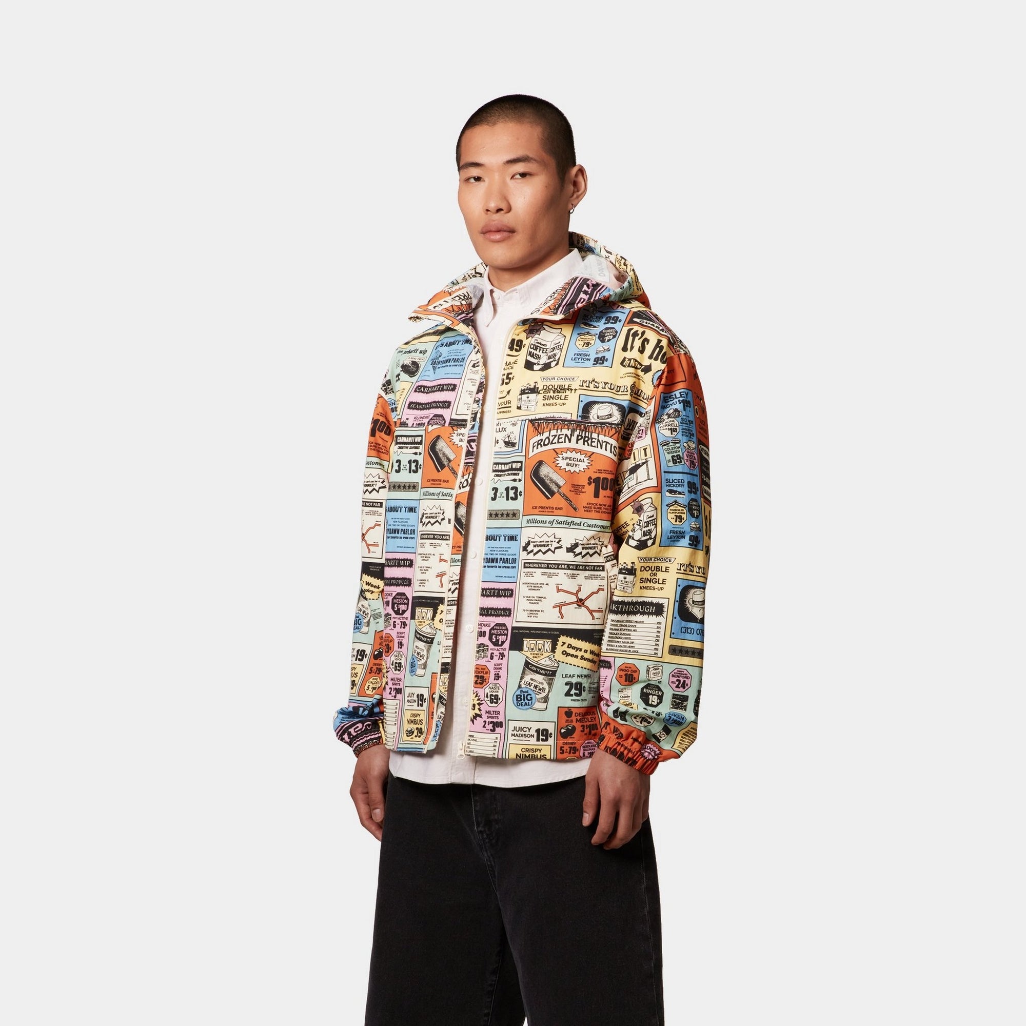 Swizzle Windbreaker Jacket - Stylish Hue Catalogue Print Design | Lightweight & Water-Resistant for Outdoor Activities, Travel & Casual Wear