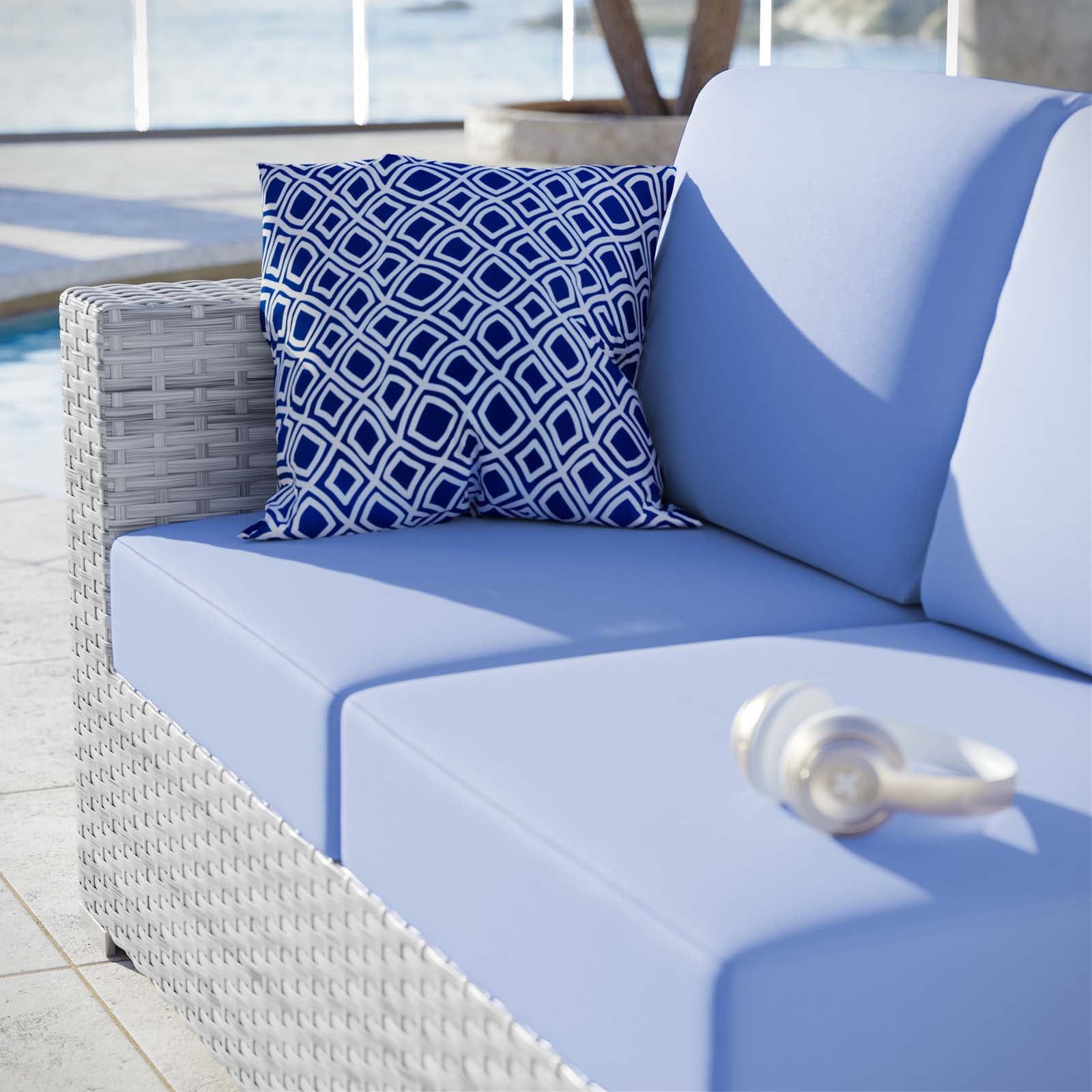 Comfortable Outdoor Patio Left Arm Loveseat - Durable & Weather-Resistant for Garden, Backyard, or Poolside Relaxation
