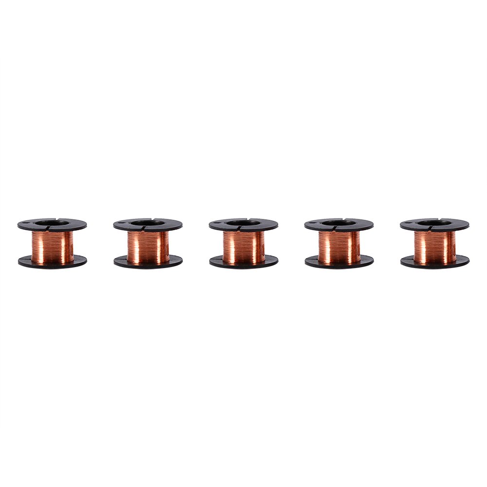 Premium 0.1mm Enameled Copper Wire for Motors & Transformers - Magnetic Copper Wire for DIY Projects, Speakers, Electromagnets - 15m x 5pcs - Perfect for Electrical Repairs, Crafting & Electronics Projects