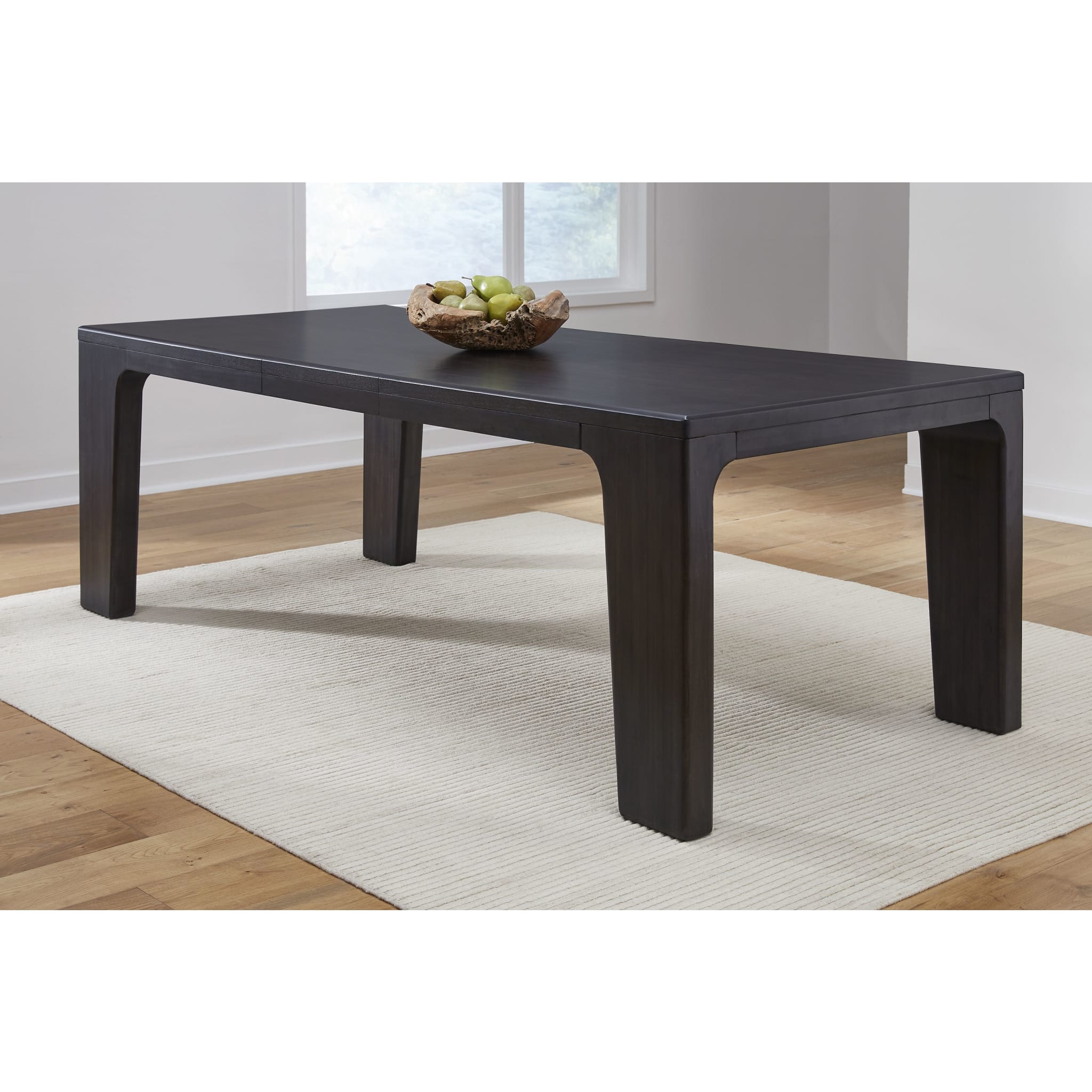 Extendable Acacia Wood Dining Table - Solid Wood Jaguar Finish - Expandable for Large Gatherings - Perfect for Dining Room, Kitchen, or Outdoor Entertaining