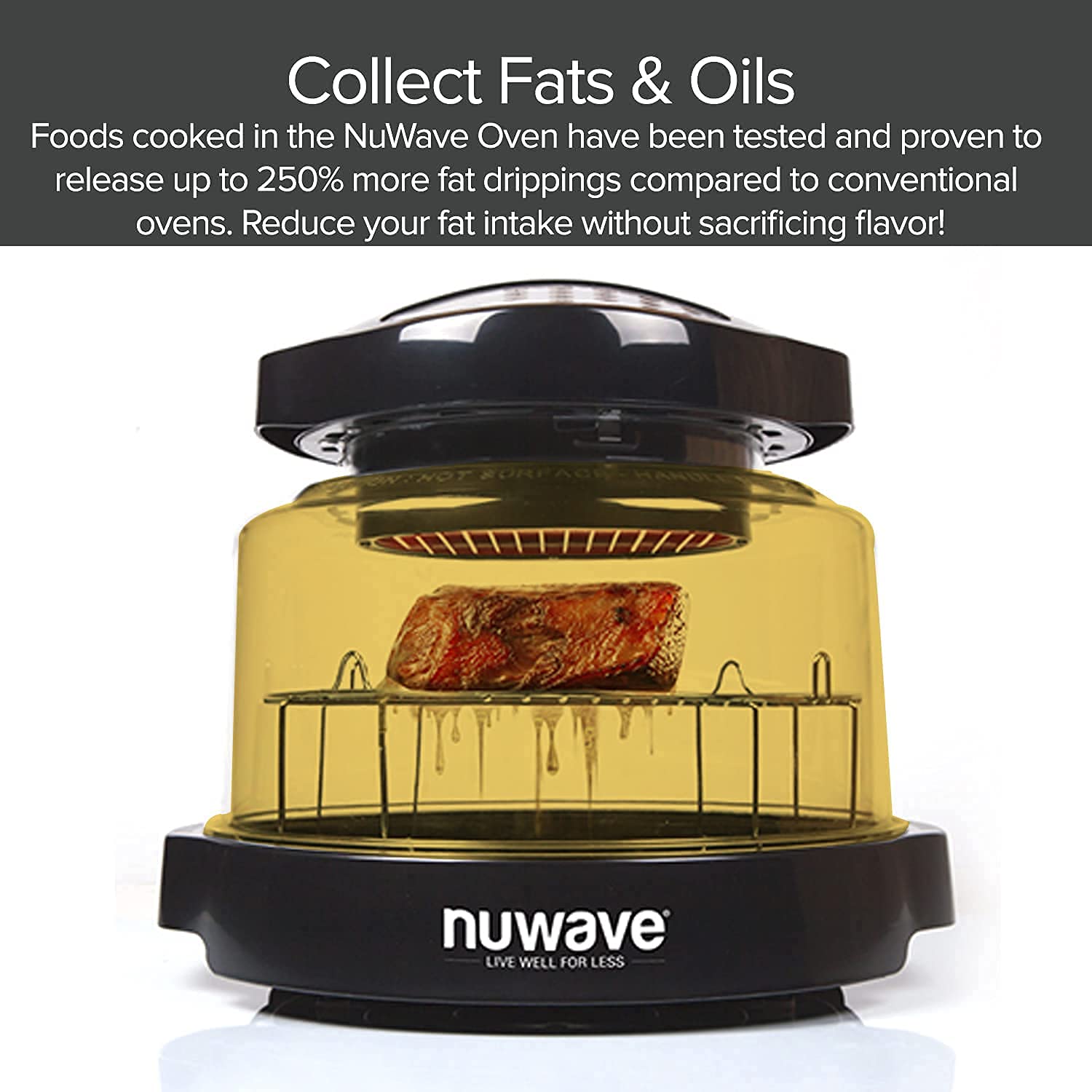NuWave Pro Plus Air Fryer Oven - 12-in-1 Countertop Convection Toaster Oven with Digital Display, 16 x 15.5 x 12.3 Inches in Black & Gold - Perfect for Baking, Roasting, Air Frying, Reheating & Family Cooking