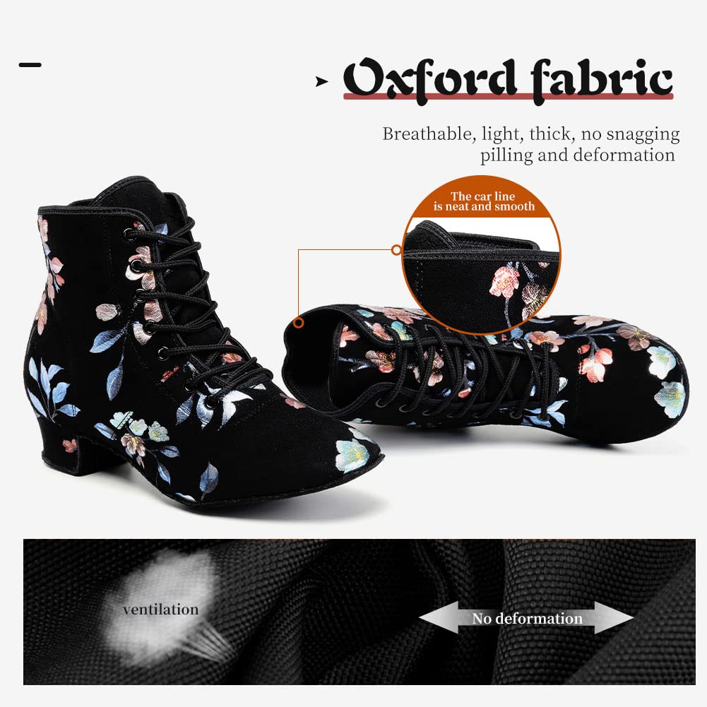 AOQUNFS Women's Latin Dance Shoes - Professional Ballroom Salsa Shoes with Lace-Up Design for Practice & Performance | Perfect for Salsa, Tango, Bachata & Dance Competitions