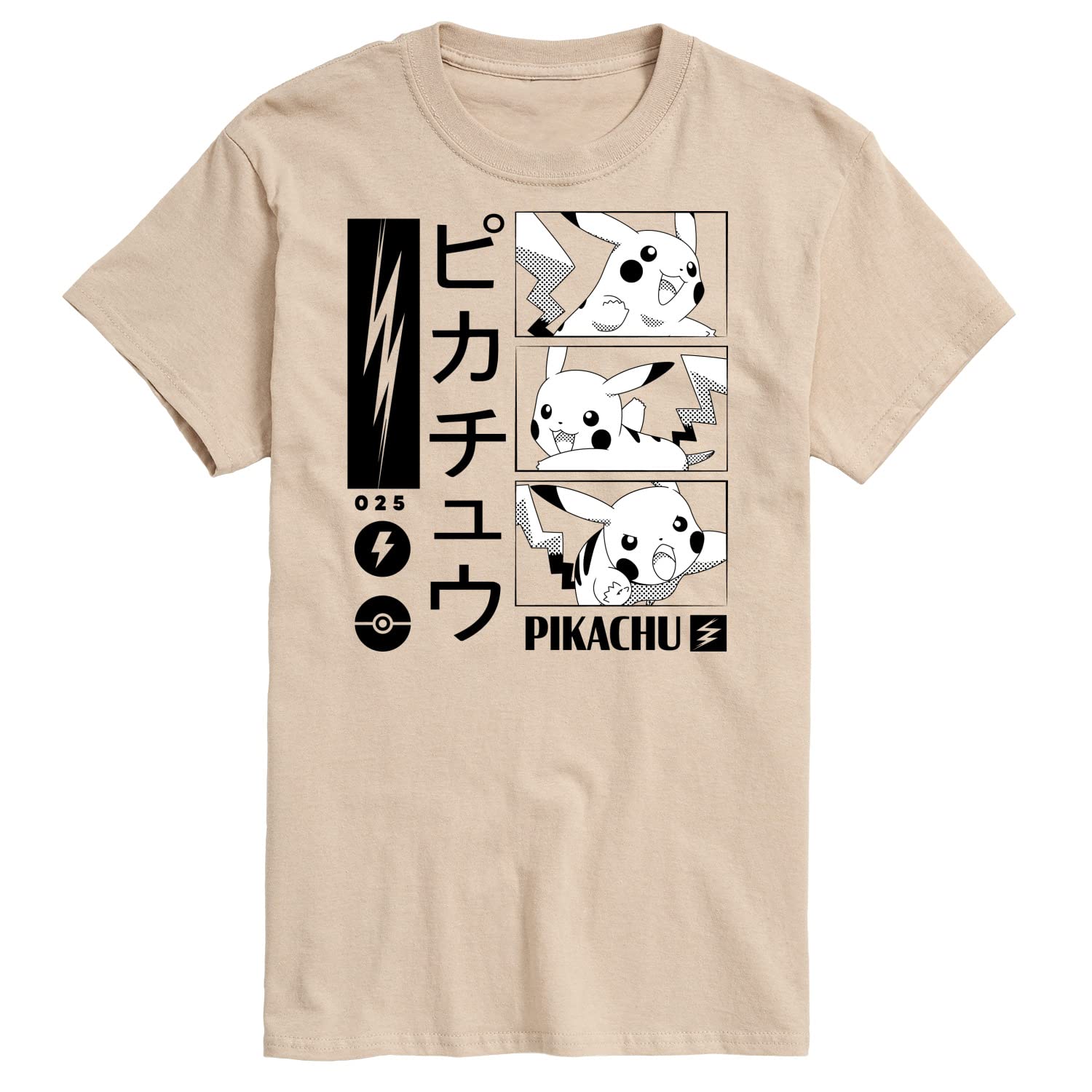 Pokémon Pikachu Manga Panels Men's Graphic T-Shirt - Short Sleeve Casual Tee for Anime Fans & Gaming Enthusiasts | Perfect for Cosplay, Conventions & Everyday Wear