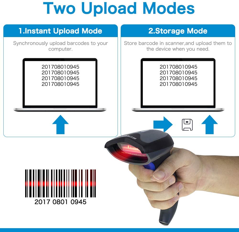 W6 X 1D Wireless Barcode Scanner - Portable Bluetooth Handheld Scanner for Retail, Warehouse & Inventory Management | Fast & Accurate Scanning for Smartphones, Tablets & POS Systems