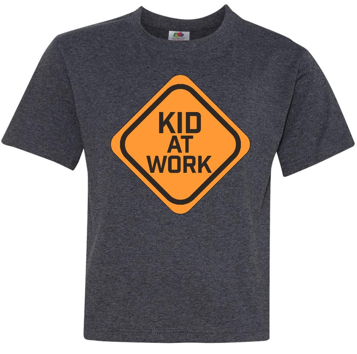 Inktastic Kid at Work Construction Sign Youth T-Shirt - Fun Construction Theme Kids Apparel for Playtime & Dress Up