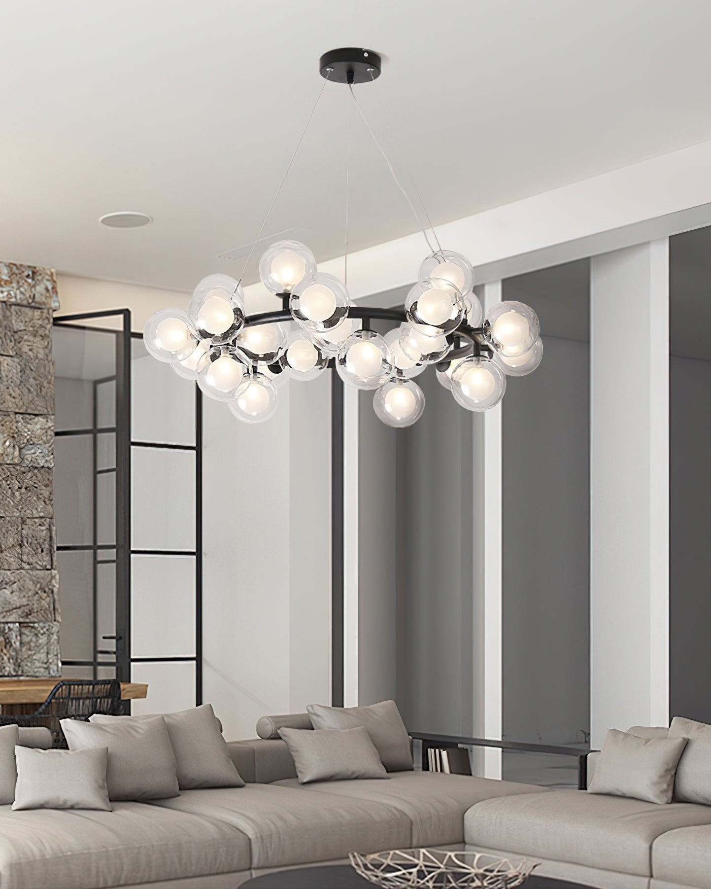 Stylish Bubble Ball Chandelier - Modern Crystal Glass Pendant Light Fixture for Dining Room, Bedroom & Living Room Decor | Perfect for Home, Hotel and Wedding Venue Lighting