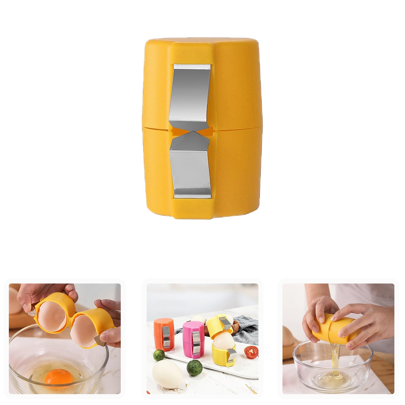 Premium Stainless Steel Egg Shell Opener & Cracker Tool - Raw & Hard Boiled Egg Peeler with Built-in Separator | 2024 Kitchen Gadget for Cooking, Baking & Meal Prep | Perfect for Chefs, Bakers & Healthy Breakfast Lovers