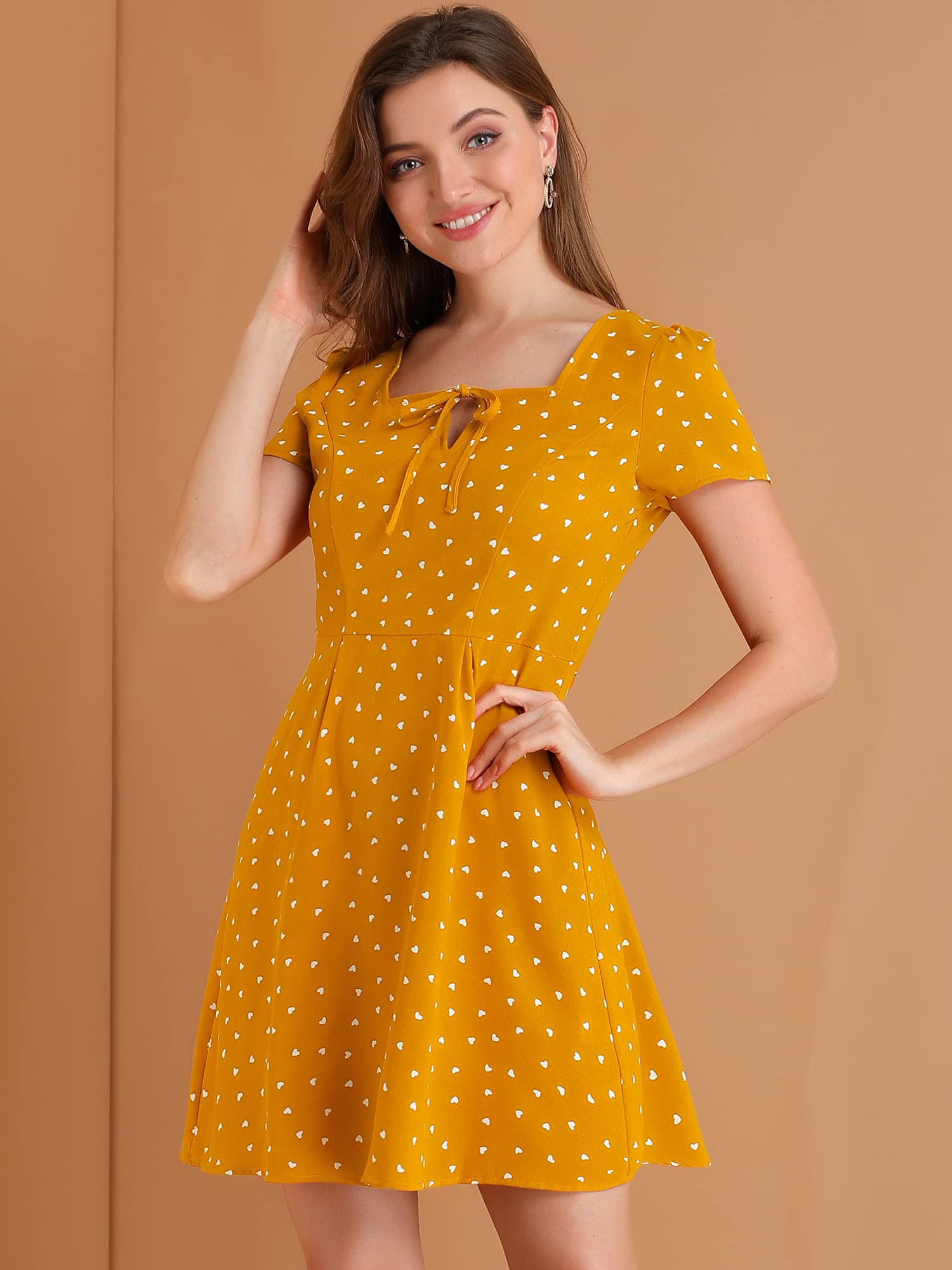 Allegra K Women's Casual Dress - Flowy Summer Dress with Short Sleeves & Pockets | Perfect for Beach, Vacation, Office & Date Night Outfits