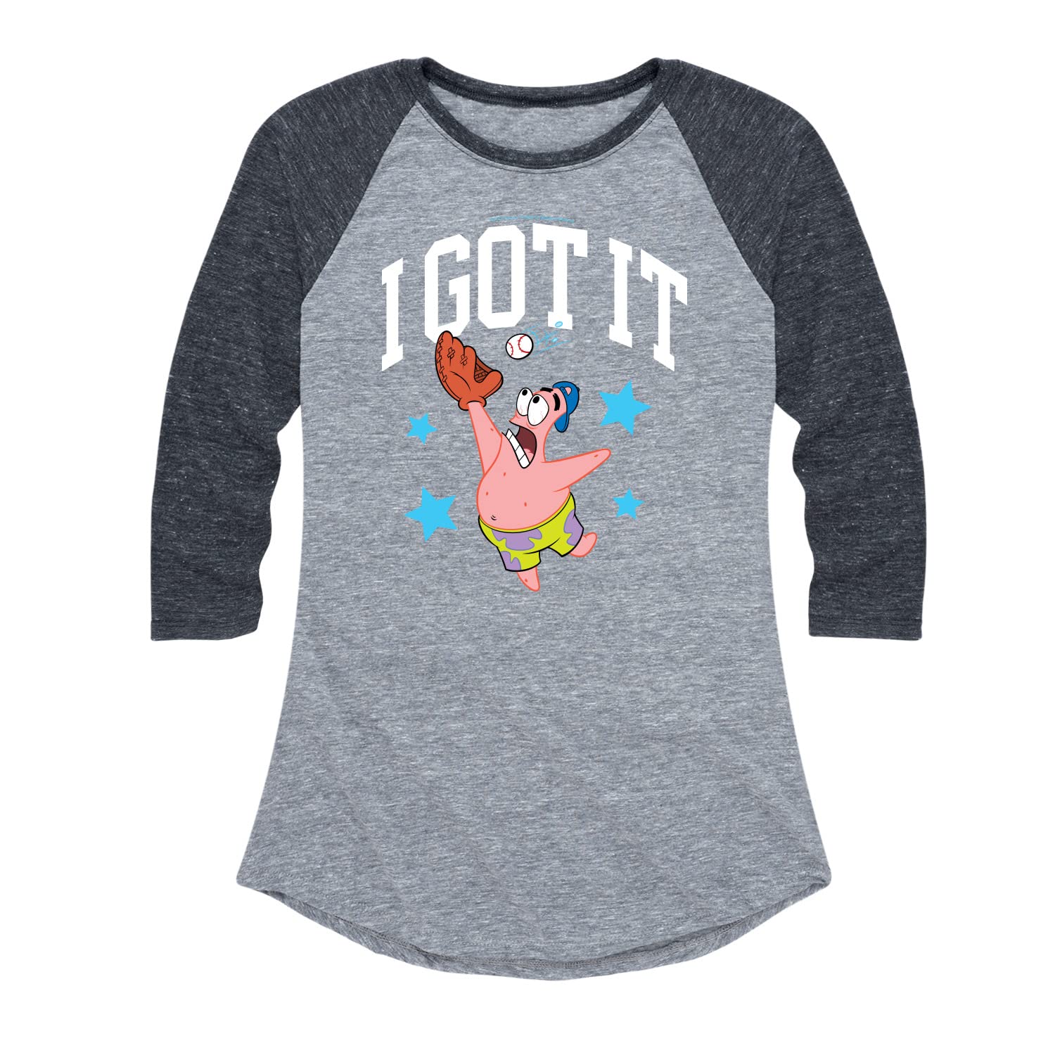 Spongebob Squarepants 'I Got It' Women's Raglan Graphic T-Shirt | Hybrid Apparel | Funny Cartoon Tee for Casual Wear, Cosplay & Gift Giving