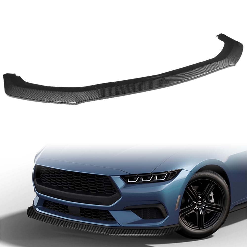 G-Style Front Bumper Lip Spoiler for 2024-2025 Ford Mustang ECO | ABS Painted Carbon Fiber Style | Enhanced Aerodynamics & Aggressive Styling | Perfect for Car Enthusiasts & Street Racing