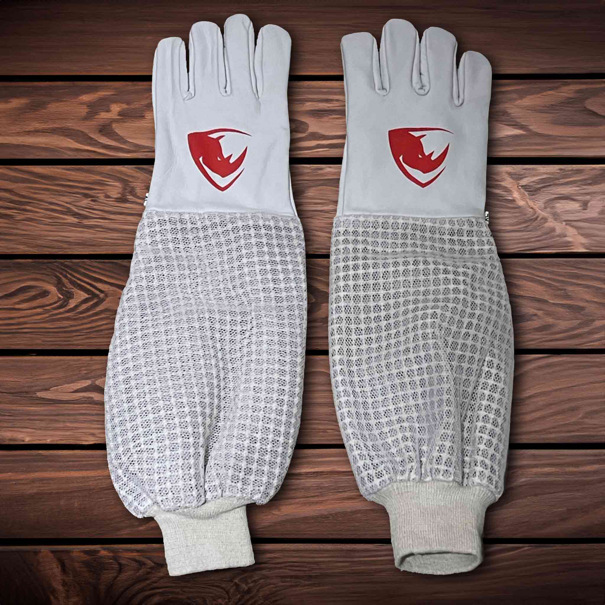 RhinoGuard Triple Mesh Ventilated Touchscreen Gloves - Premium Cowhide Leather Motorcycle Gloves for Riding, Cycling & Outdoor Sports