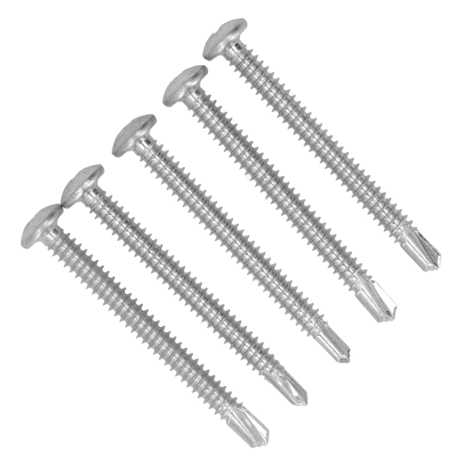 Shanrya Silver Self-Drilling Screws with Round Head - Perfect for Office & Home Use - DIY Projects, Furniture Assembly, and Wall Mounting