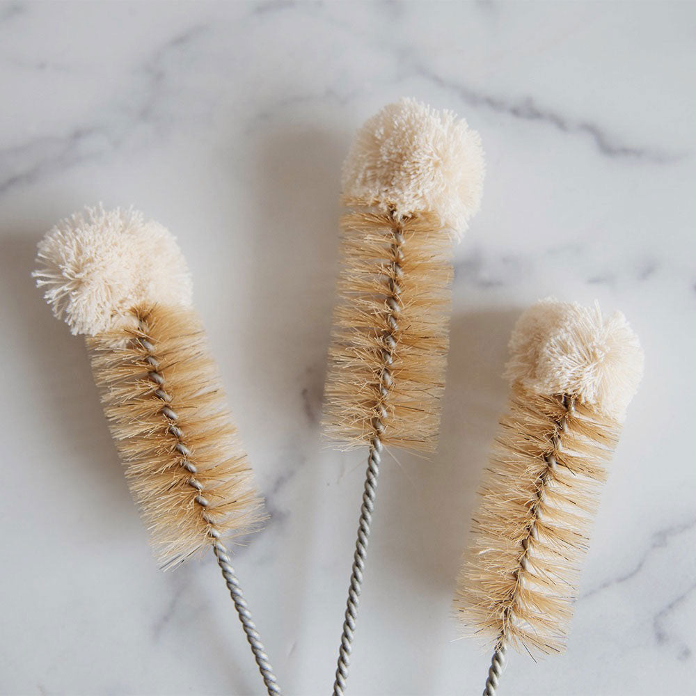 Essential Everyday Bristle Bottle Brush - Heavy Duty Cleaning Brush for Water Bottles, Baby Bottles & Glassware - Perfect for Home, Kitchen & Travel Use