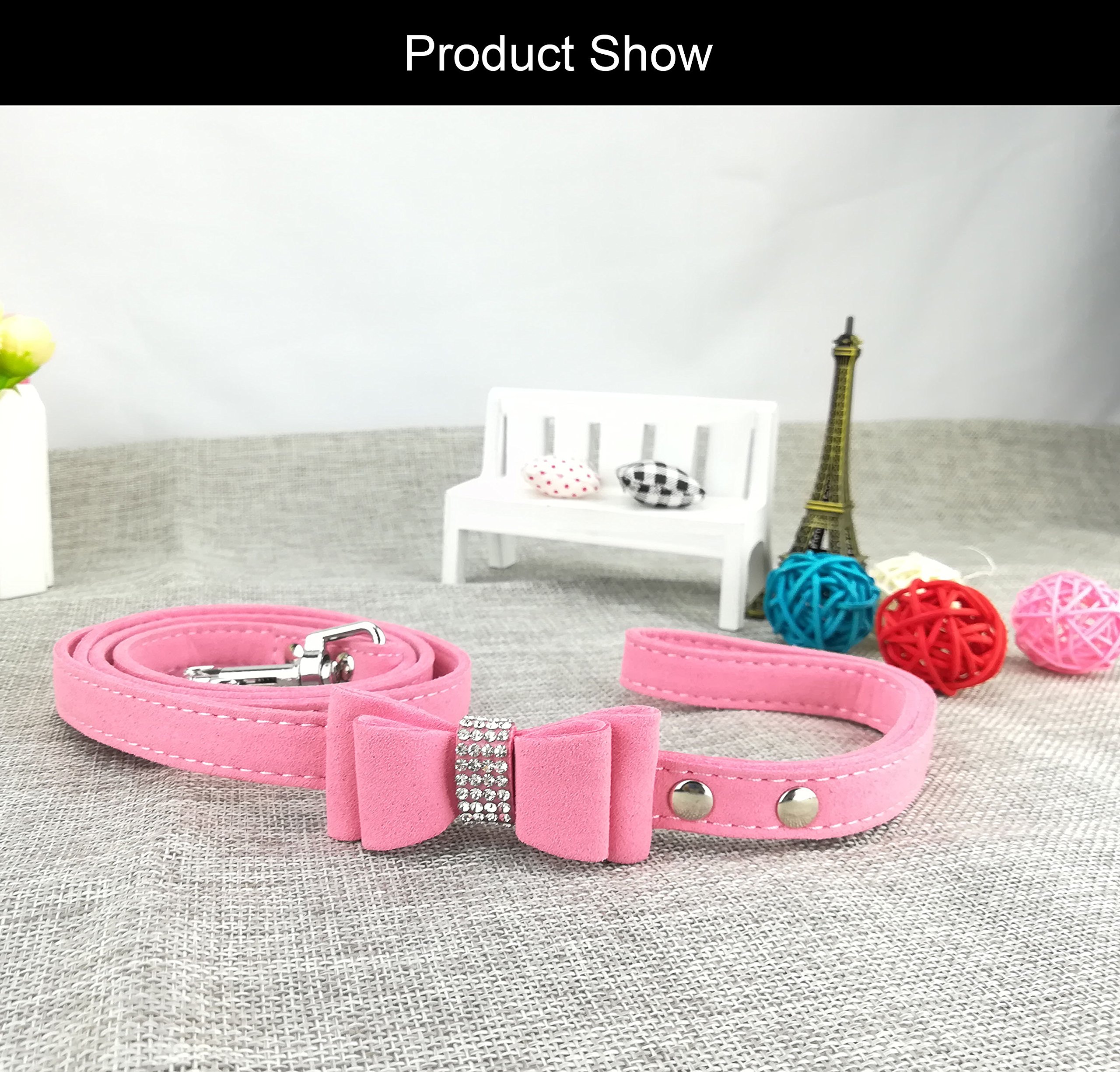 3pcs Stylish Dog Collar with Leash Set & 2pcs Bow Tie Puppy Collar - Cute Pink Bow Tie Leash for Small Dogs & Cats | Perfect for Daily Walks, Pet Fashion & Photo Shoots