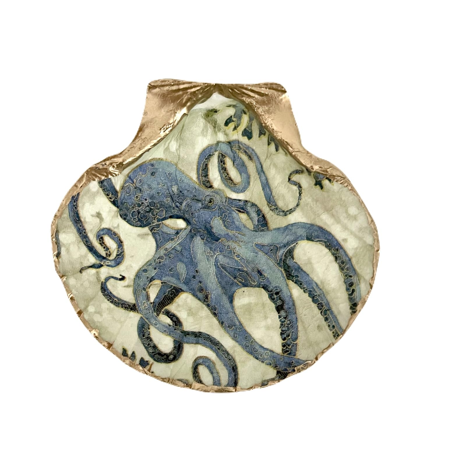 Vintage Octopus Trinket Dish & Natural Shell Ring Holder - Handmade Jewelry Tray, Candle Stand - Unique Gift for Women, Girlfriend, Mom (Birthday, Mother's Day, Graduation) - Perfect for Home Decor, Bathroom Organizer & Wedding Favors