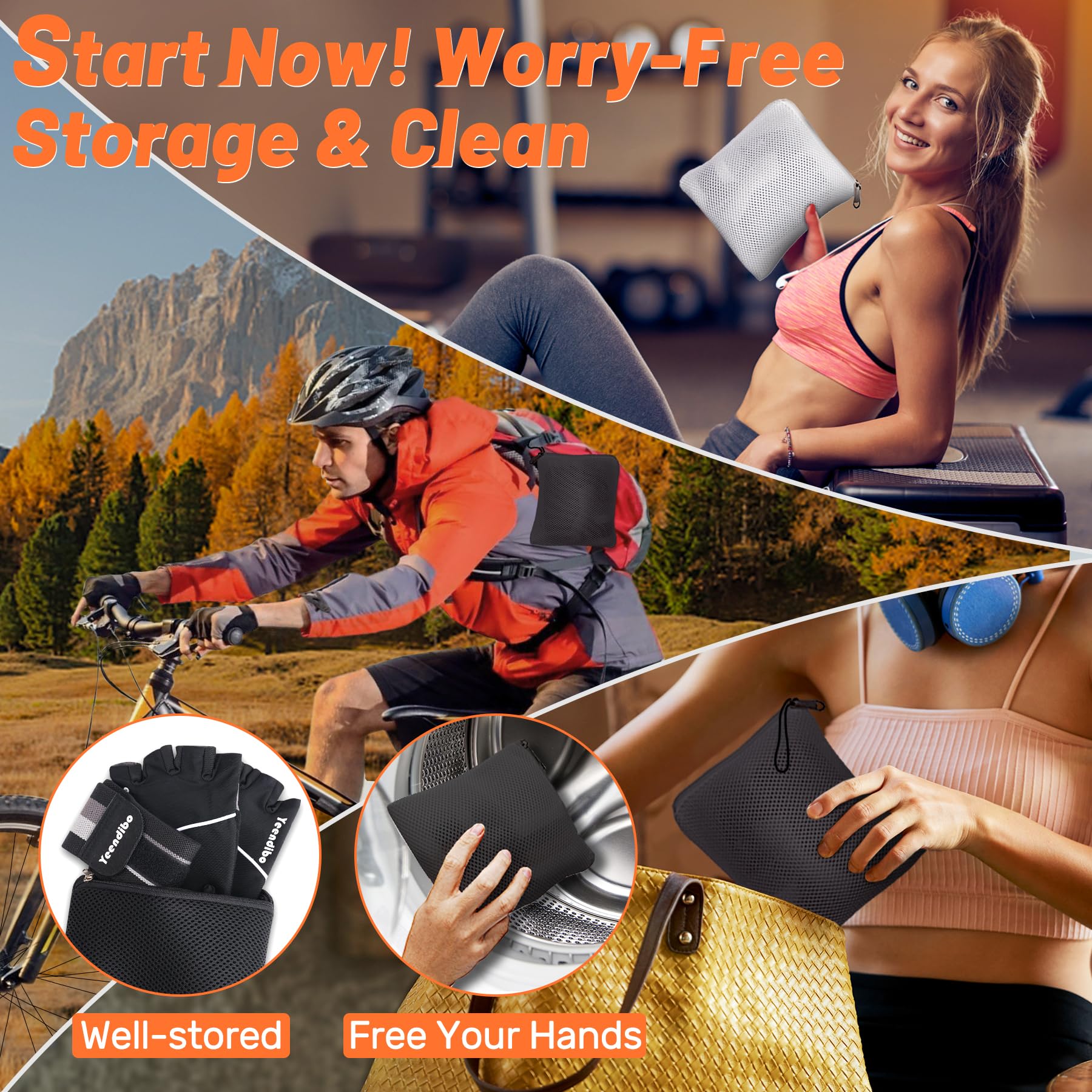 5-in-1 Workout Gloves for Men & Women - Breathable Weight Lifting Gloves with Anti-Slip Grip, Detachable Wrist Support & Mesh Storage Bag - Ideal for Gym Training, CrossFit, Powerlifting & Home Workouts