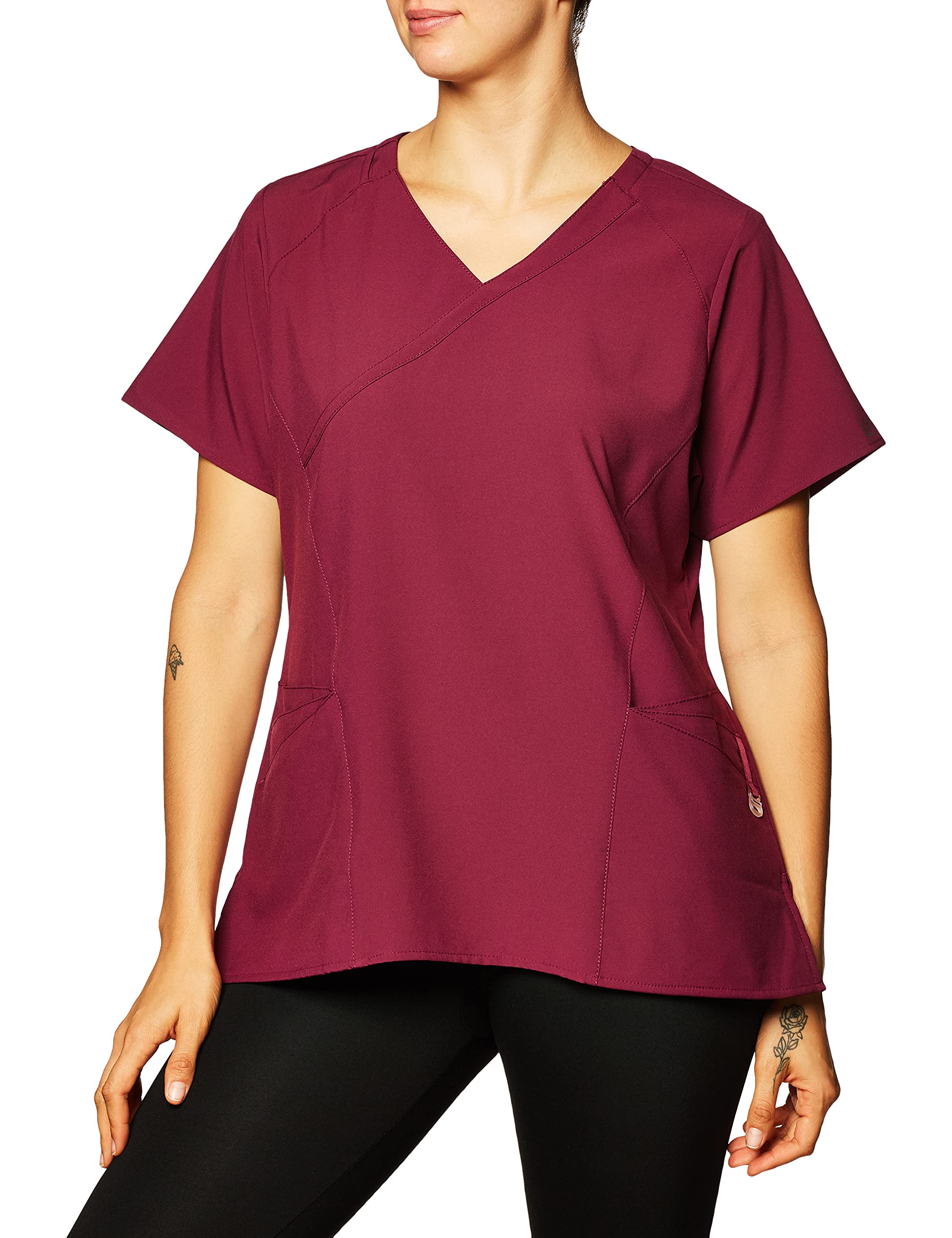 WonderWink Women's Mock Wrap Top - Comfortable Nursing & Work Scrub Top for Healthcare Professionals | Perfect for Hospitals, Clinics & Medical Offices