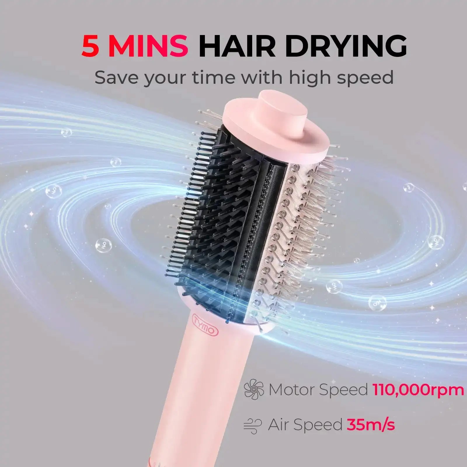 TYMO Airbeam Hair Straightening Brush - Ionic Ceramic Flat Iron for Frizz-Free, Smooth & Shiny Hair - Perfect for Home & Salon Styling