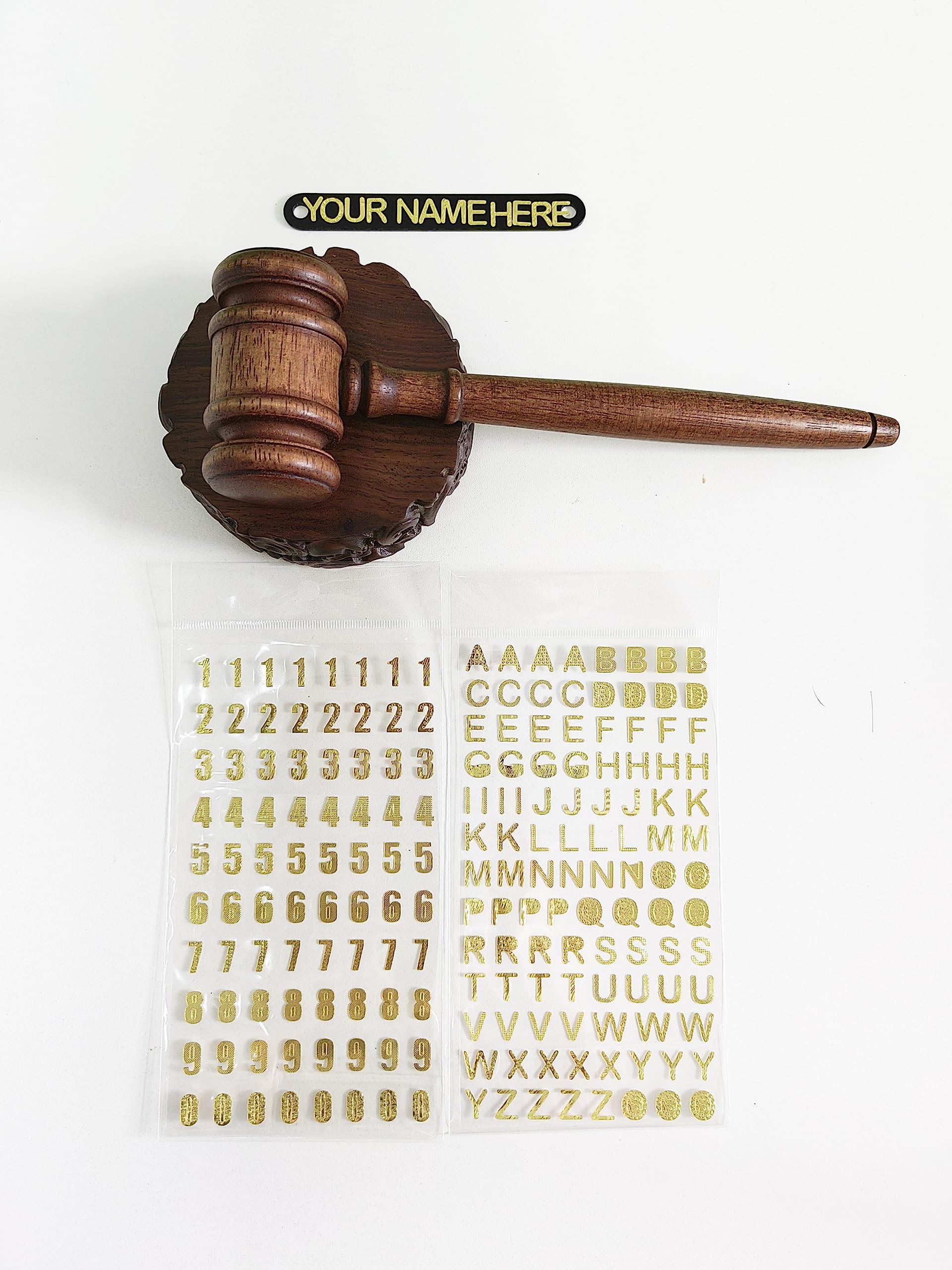 Unique Wooden Gavel and Block Set - Premium Judge Gift, Lawyer Present & Auctioneer Accessory - Handcrafted Solid Wood Courtroom Decor for Legal Professionals & Auction Enthusiasts - Perfect for Courtroom Ceremonies, Law Office Decor & Auction Events