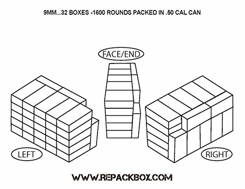 9MM 30 Box KIT - Heavy Duty Military Cardboard Ammo Storage Box Holds 50 Rounds (1500 Rounds Total) - Ideal for Range Training, Hunting & Ammo Organization