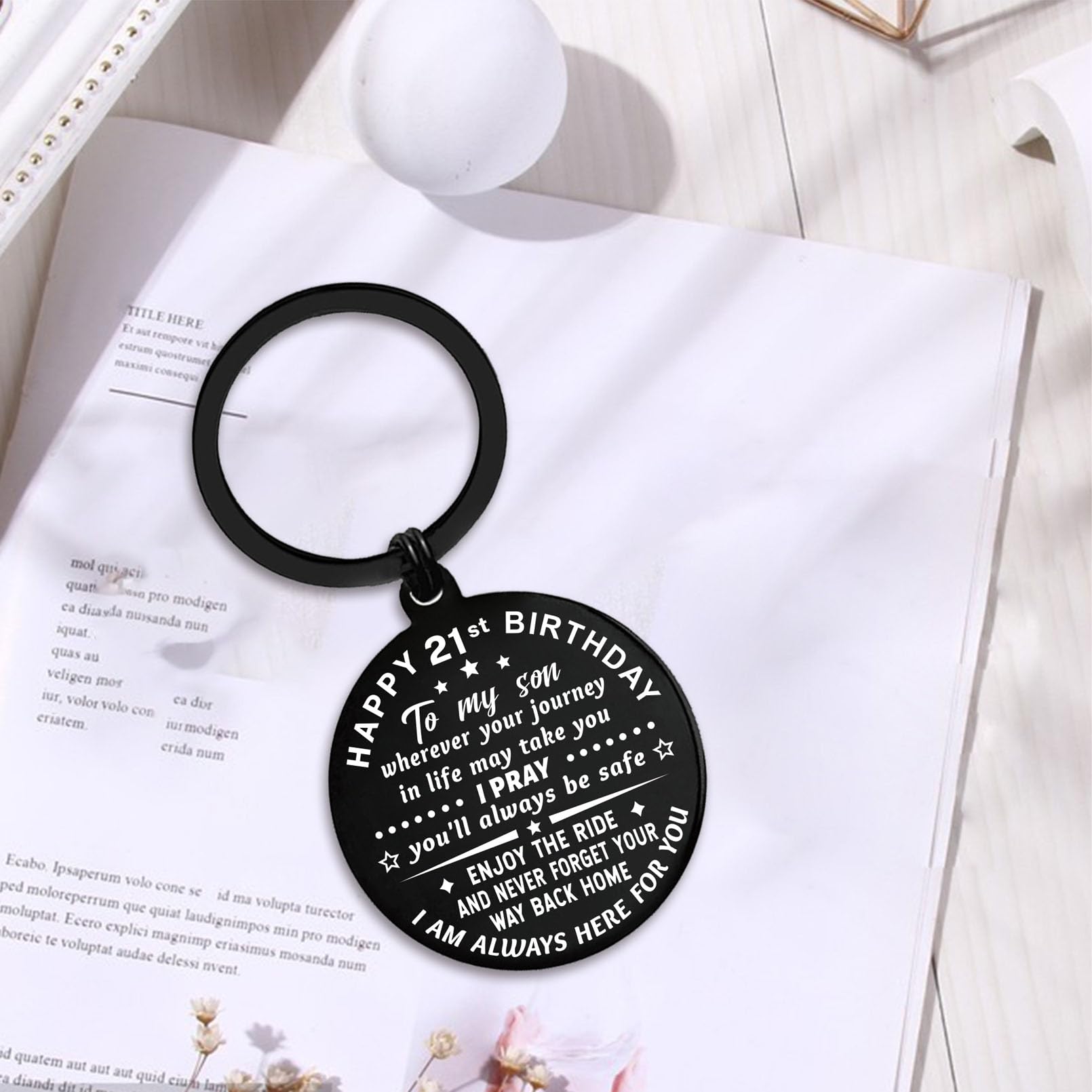 ENGZHI 21st Birthday Gifts for Men - Metal Keychain for Son, Grandson & Young Adults | Unique 21 Year Old Boy Birthday Present | Perfect for Graduation, College Dorm & Coming of Age Celebrations