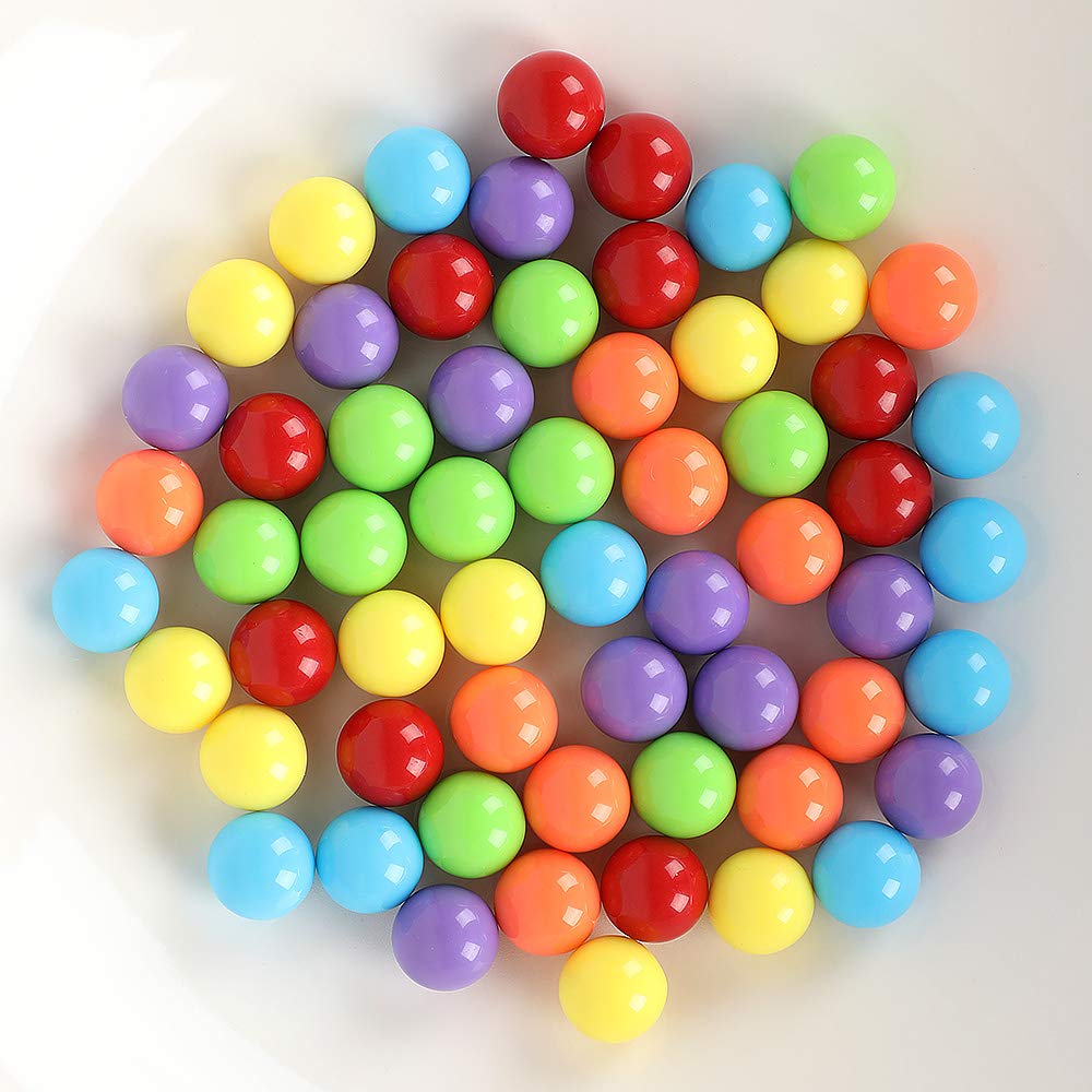 60pcs Chinese Checker Game Replacement Balls - 6 Solid Color 14mm Acrylic Game Marbles for Marble Run, Board Games & Traditional Marble Games - Perfect for Family Game Night, Kids Playtime & Educational Activities