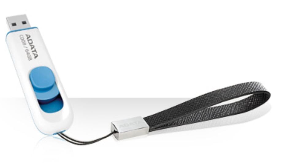 ADATA 64GB USB 2.0 Flash Drive - Blue & White for PC/Mac/Linux