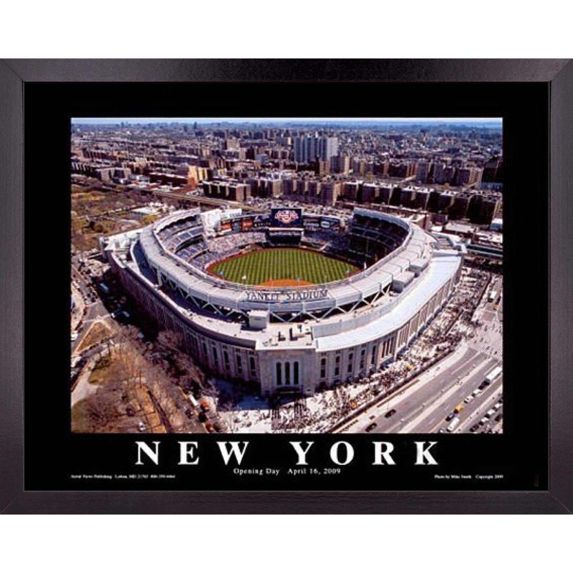 New York Yankees Baseball Stadium Poster - 23x29 Inch Framed Wall Art Decor | Aerial View of Yankee Field & Ball Park | Perfect Gift for Sports Fans, Bedroom & Office Decor | Vintage Sports Memorabilia for Home & Game Room