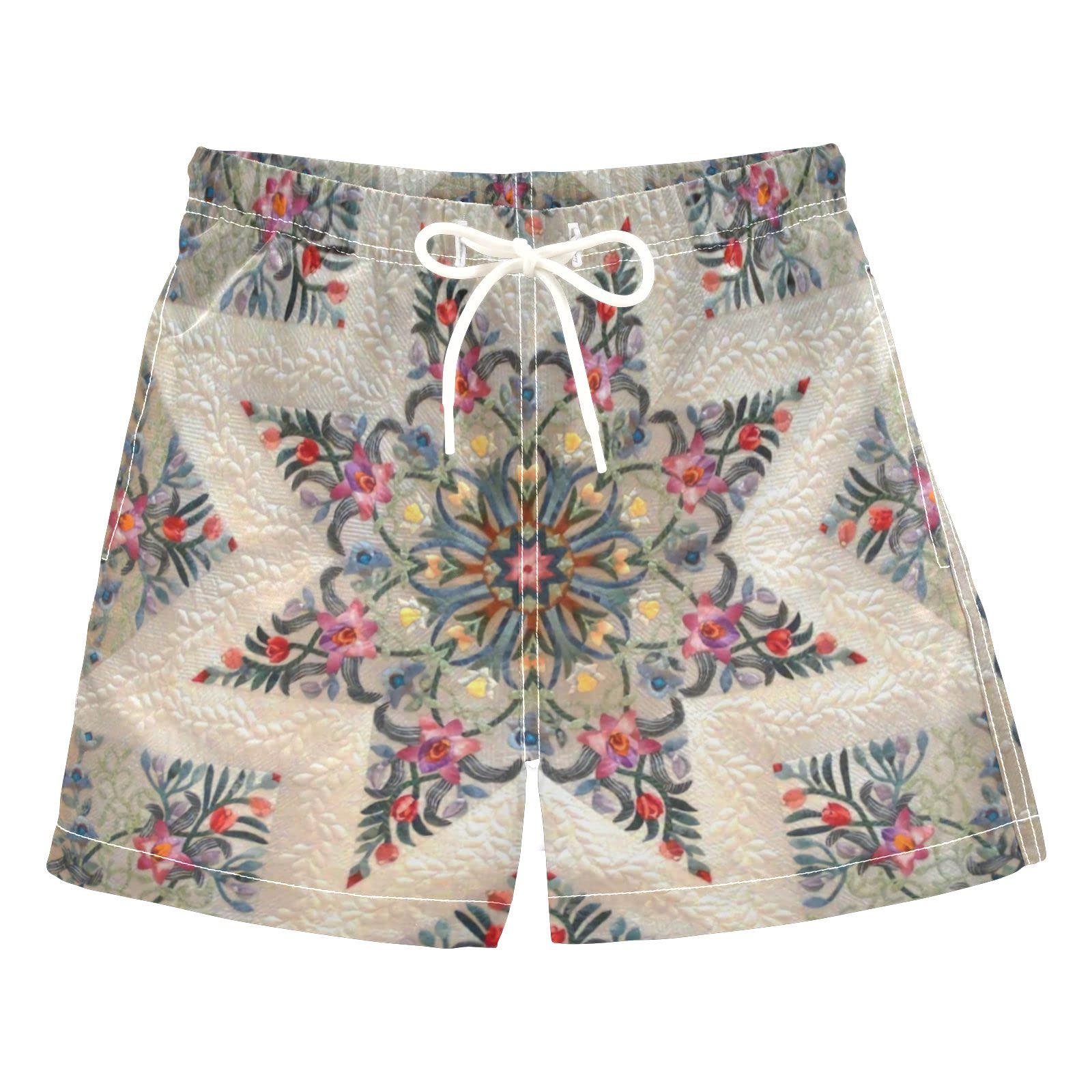 AMICHIC Boys Star Medallion Swim Trunks - Quick Dry Toddler Swimwear for Kids 2-8 Years | Beach, Pool & Summer Water Play Outfits