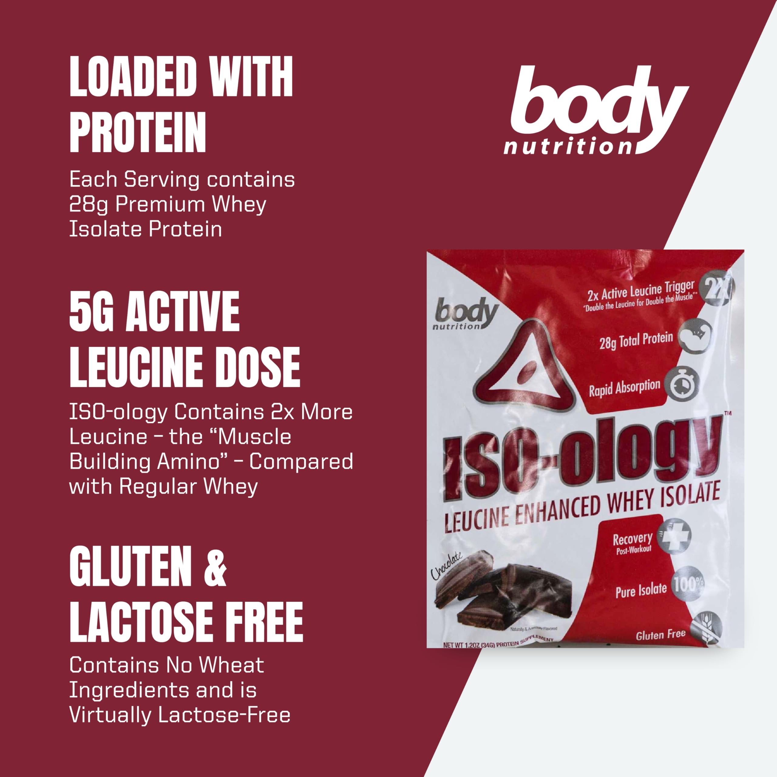 ISO-Ology Leucine-Enhanced Whey Isolate Protein Powder - Gluten Free, Low Sugar & Low Carb Whey Protein Isolate for Men & Women - Chocolate Flavor, 34g - Perfect for Post-Workout Recovery, Muscle Building & Healthy Lifestyle