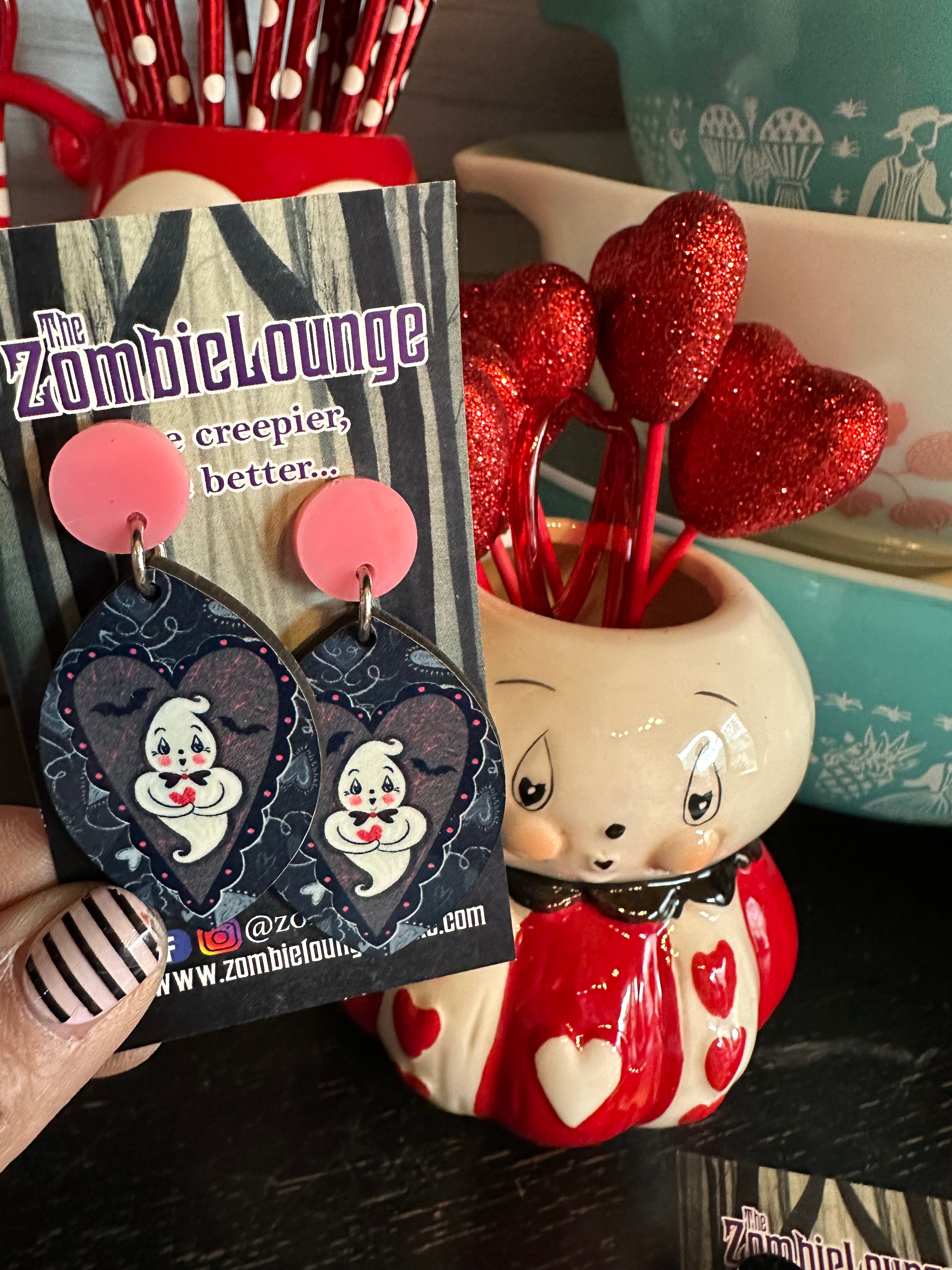 Johanna Parker Valloween Ghost Earrings - Spooky Halloween Jewelry for Women | Perfect for Costume Parties & Trick or Treat