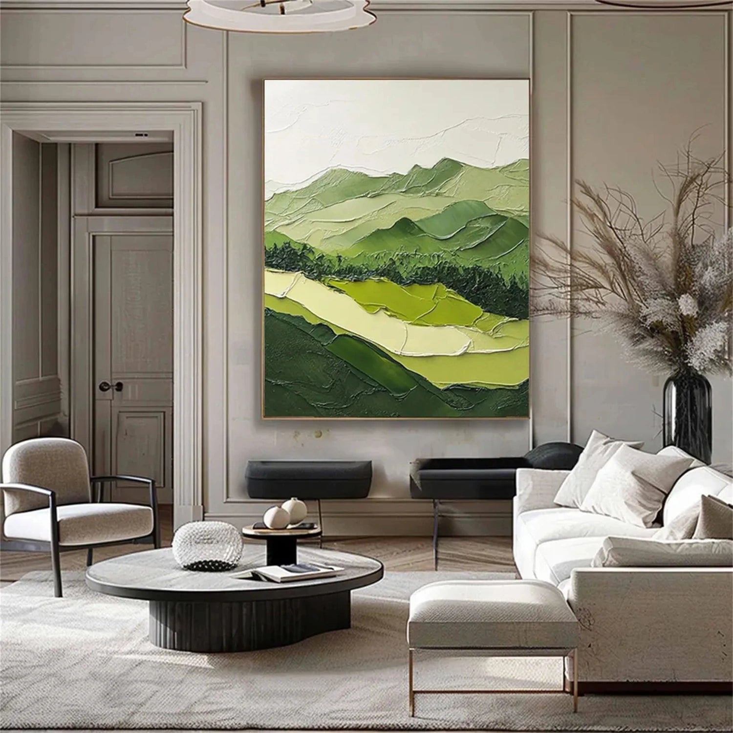 Flower and Tree Painting Wall Art #FT134 - Handmade Canvas Decor for Living Room, Bedroom & Office