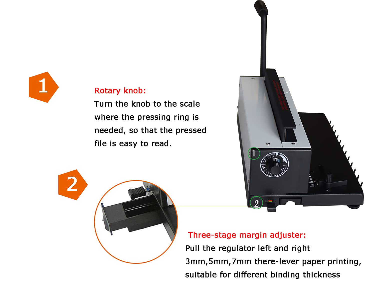 INTBUYING All Steel Metal Base Wire Coil Binding Machine - 34 Holes 3:1 Square Punching, 120 Sheets Binding Capacity (Model TD1200) - Perfect for Office Documents, School Projects, and Professional Reports
