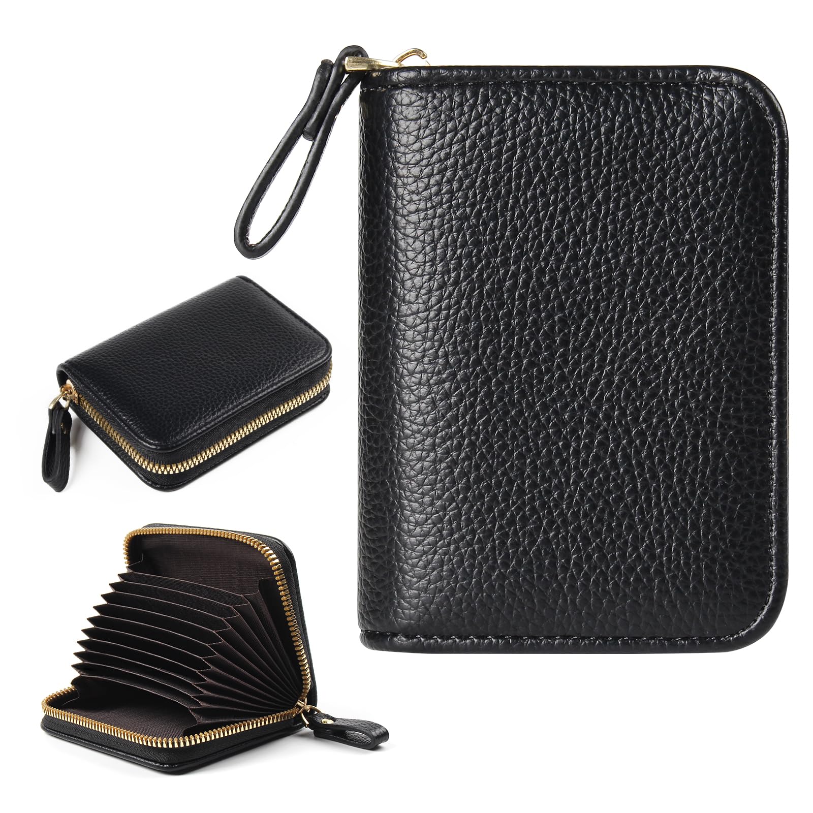 EcoVision RFID Blocking Credit Card Holder – Slim Accordion Zipper Wallet for Men & Women – Secure Card Organizer for Travel, Business & Everyday Use