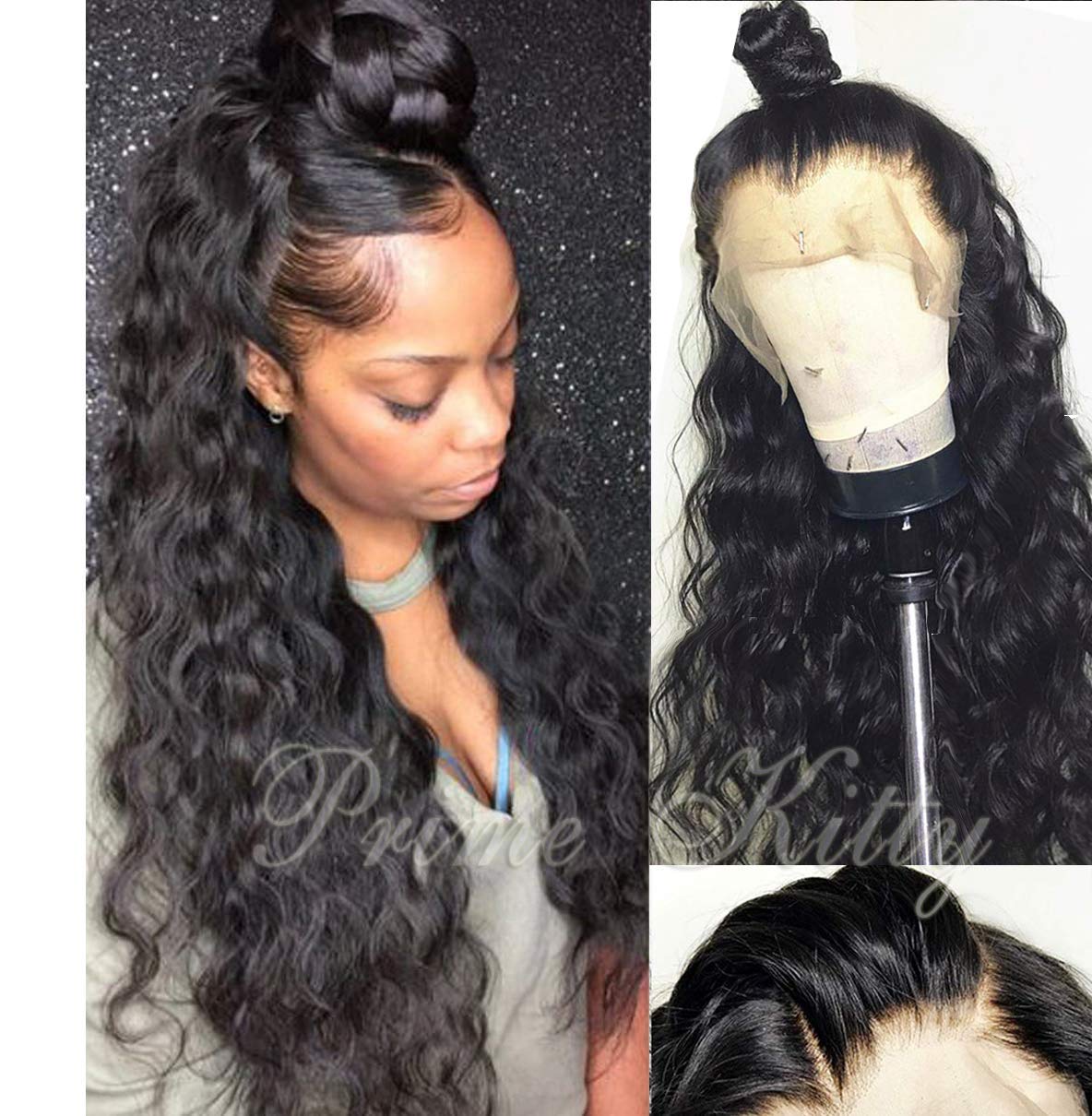 10A Brazilian Virgin Human Hair Wigs for Black Women - Glueless Lace Front Wig with Baby Hair, Pre Plucked Curly Body Wave, 1B Color, 130% Density, 12 Inch Length | Perfect for Daily Wear, Parties, Cosplay & Protective Hairstyles