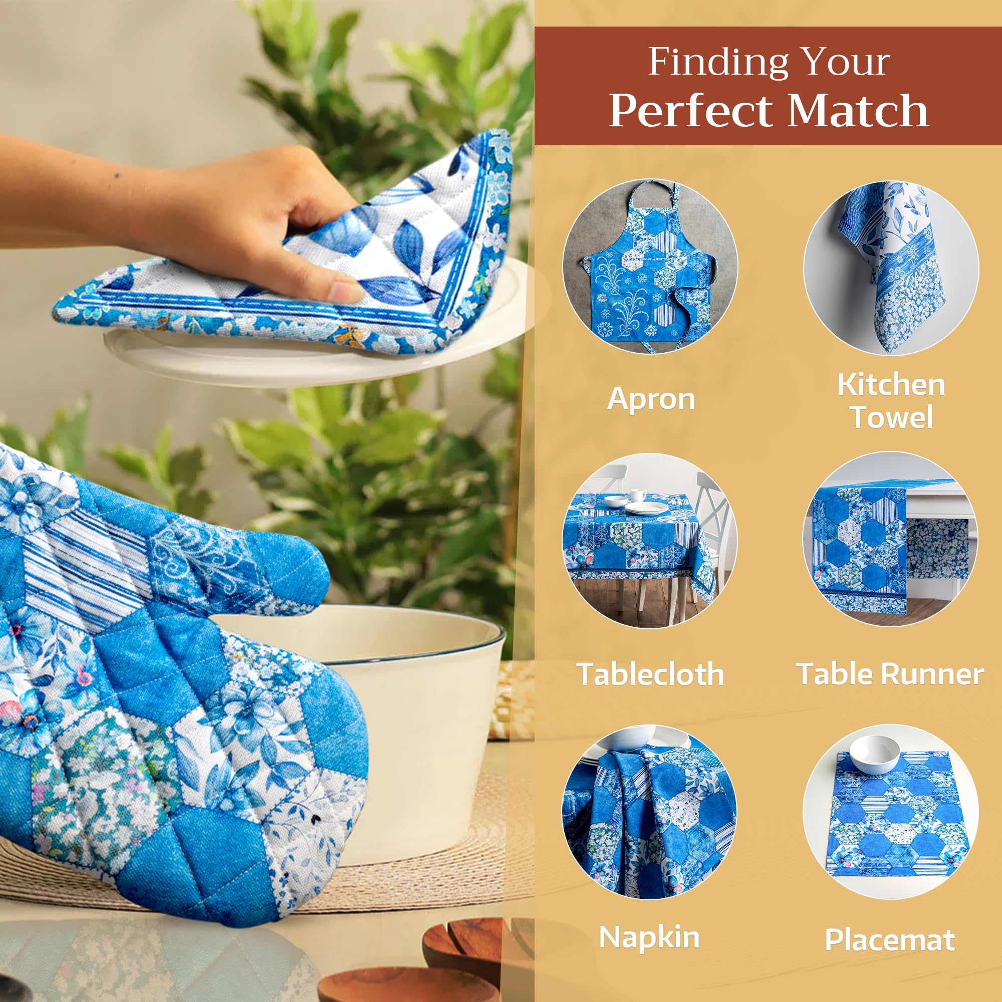 Premium 100% Cotton Pot Holders Set of 2 - 8