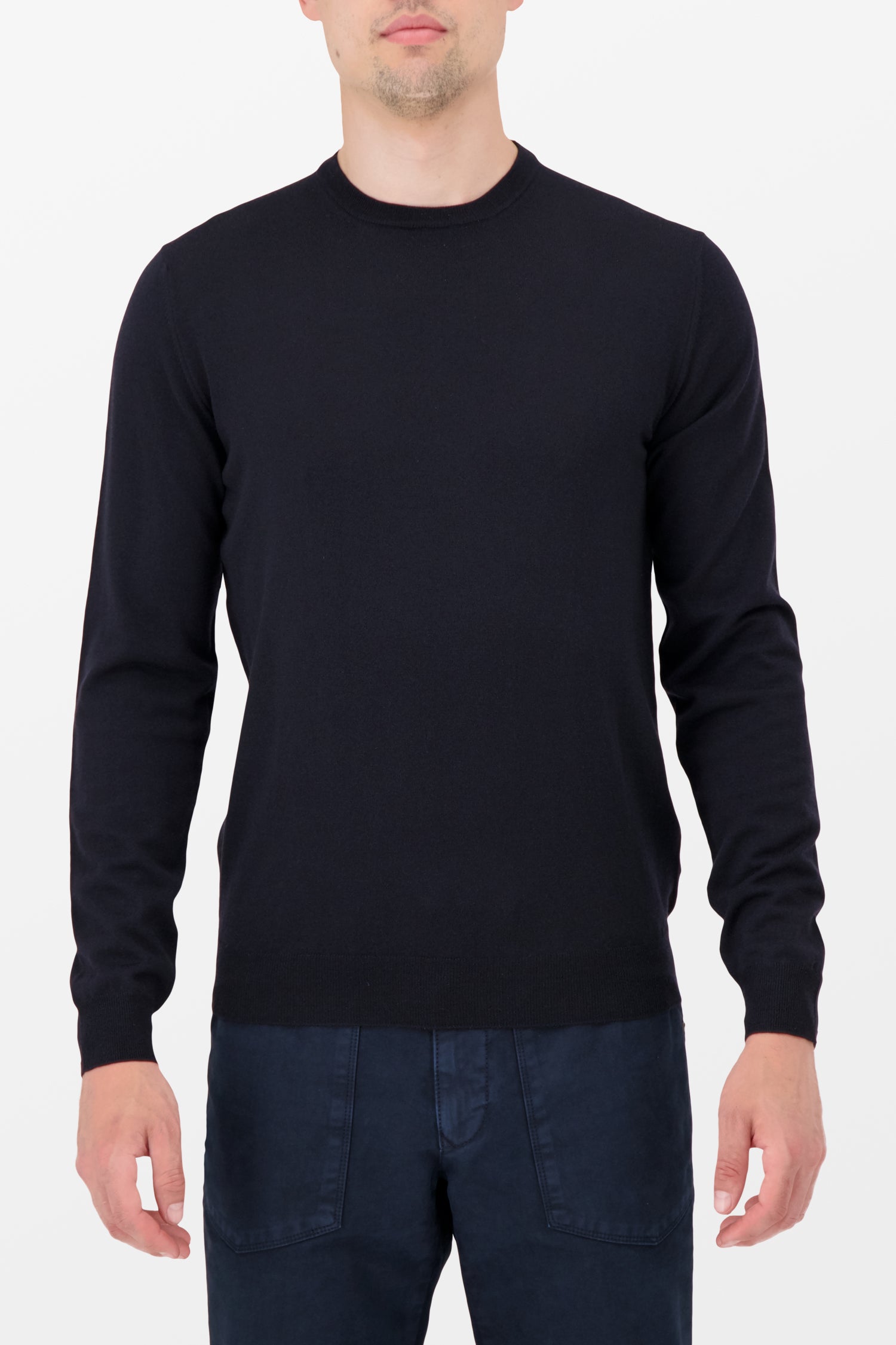 Zanone Navy Blue Sweater for Men - Soft & Comfortable Knit Pullover - Perfect for Casual Wear, Office & Outdoor Activities
