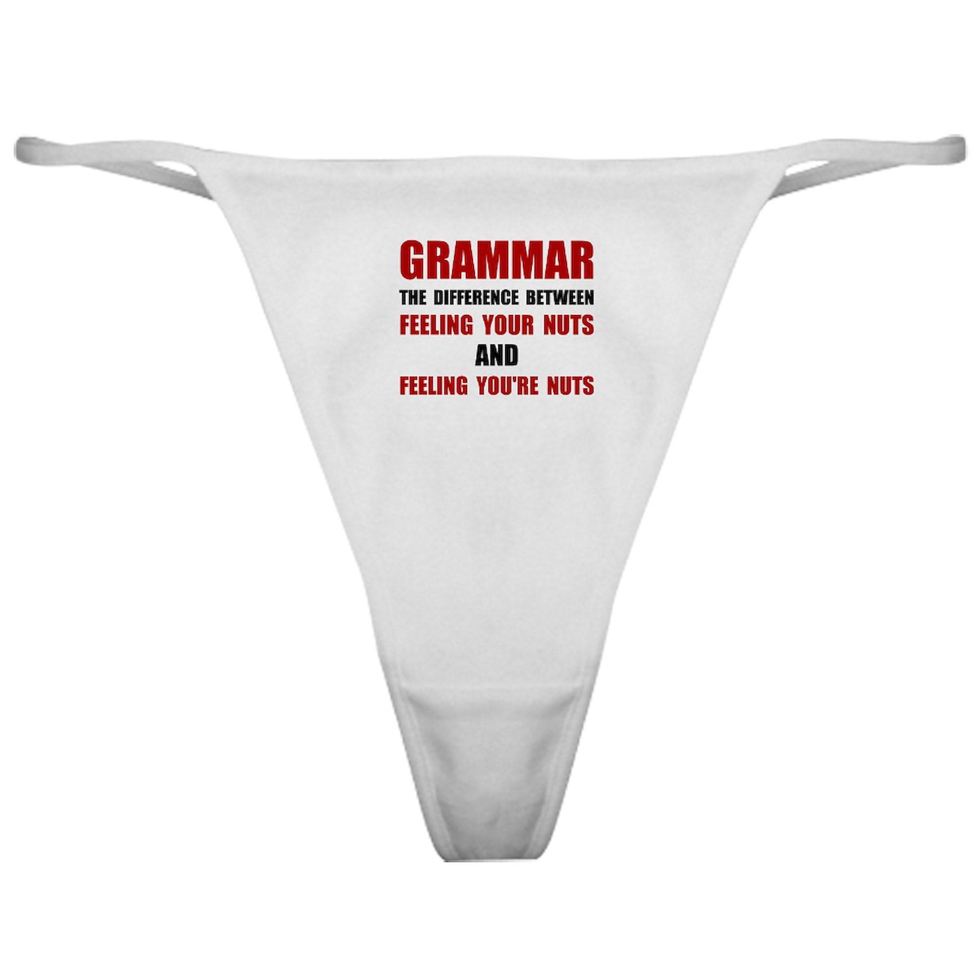 Grammar Nuts Classic Thong Underwear for Women - Funny English Teacher Gift, Comfortable Cotton Panties - Perfect for Teachers, Book Lovers & Grammar Enthusiasts