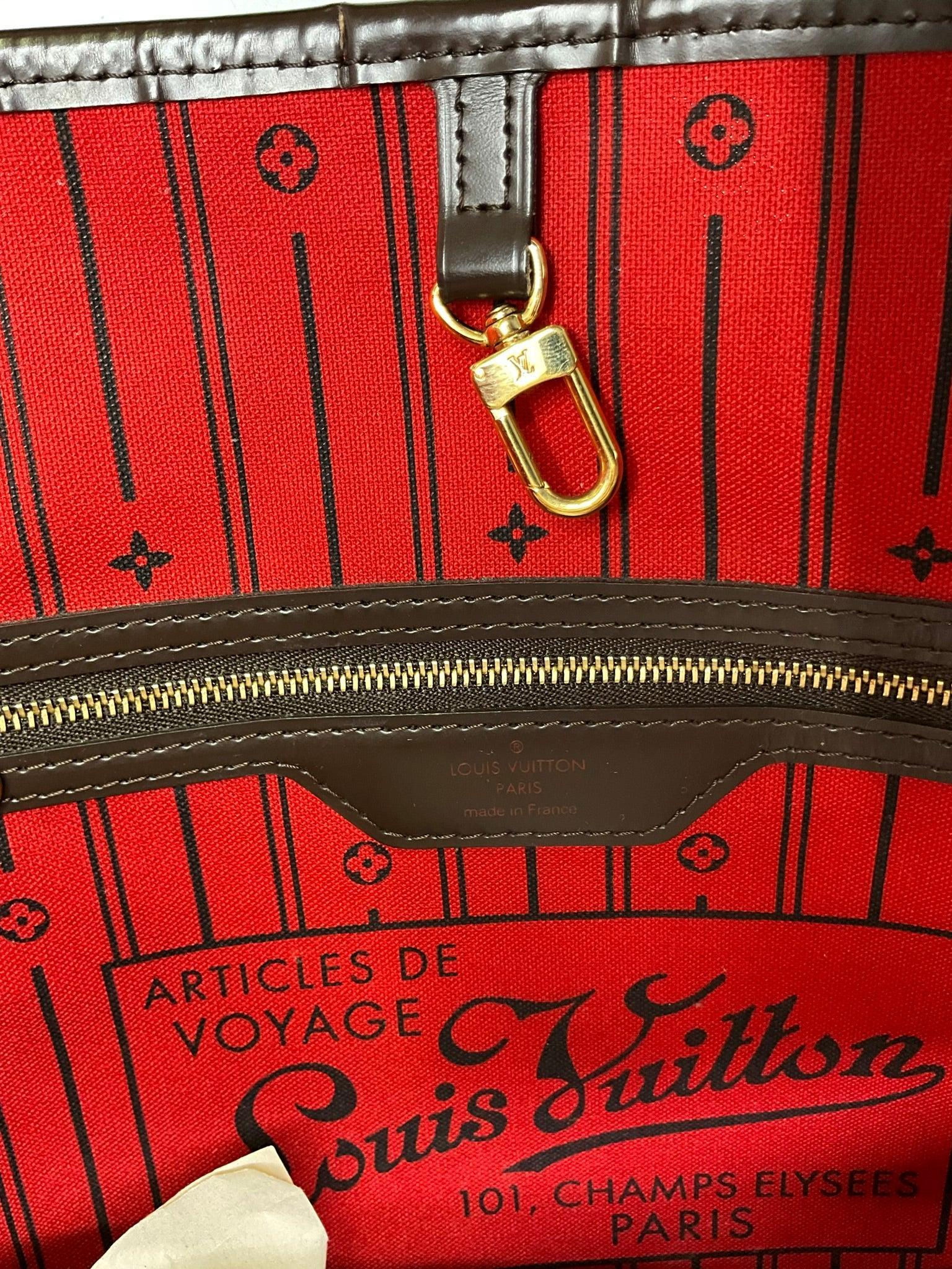Authentic Louis Vuitton Damier Ebene Neverfull GM Tote Bag - Luxury Canvas Handbag with Leather Trim for Women | Perfect for Work, Travel & Shopping