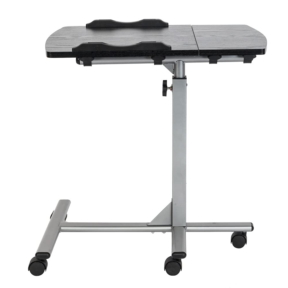 Adjustable Notebook Stand with 5-Wheel Base - Portable Laptop Table for Home Office, Bed, Sofa & Desk Use - Ergonomic Lifting Computer Desk for Work & Study
