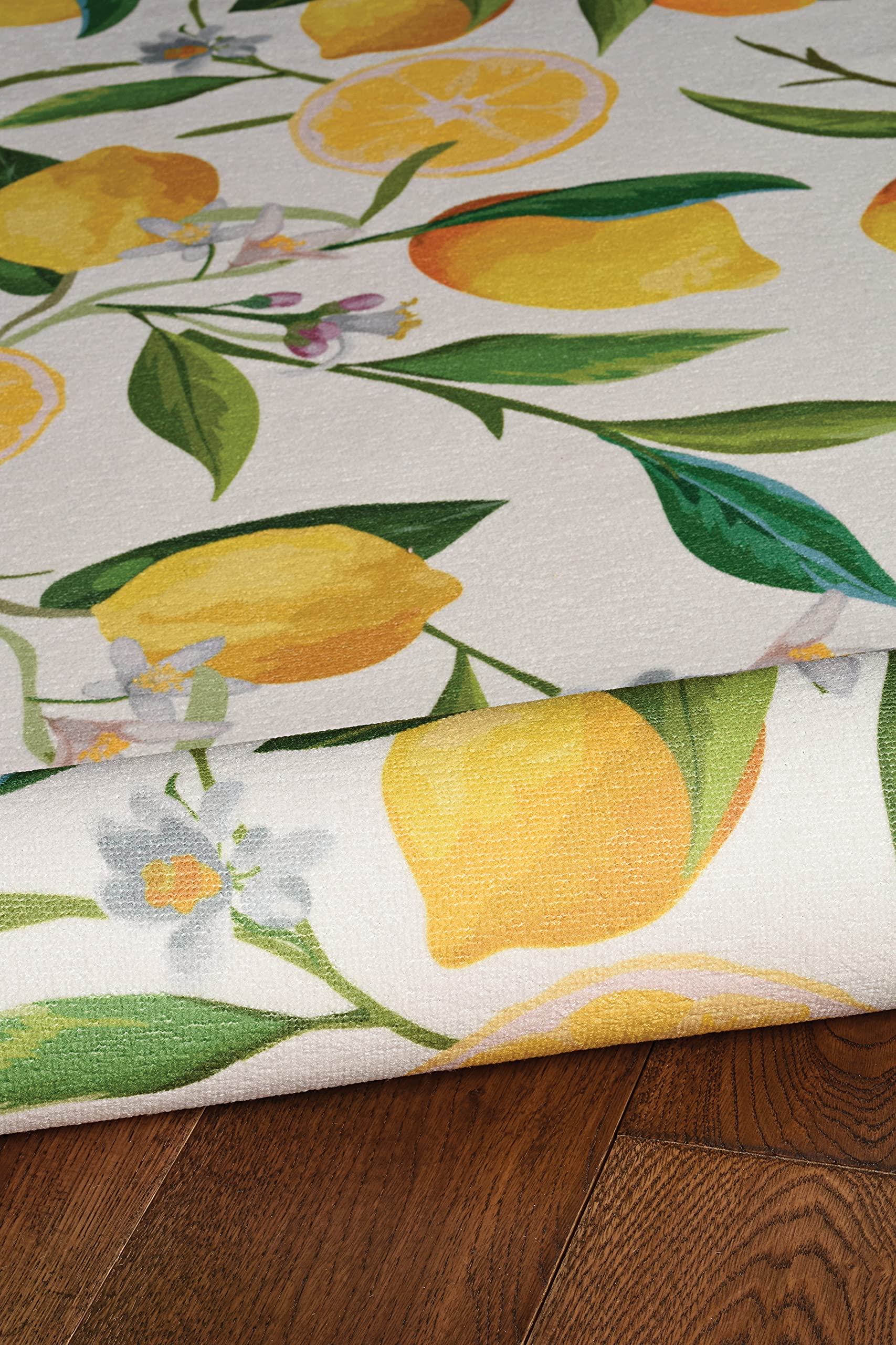 Linon The Anywhere Washable Rug 5' X 7' Area Rug - Soft Ivory & Yellow Geometric Pattern - Perfect for Living Room, Bedroom, or Office Decor