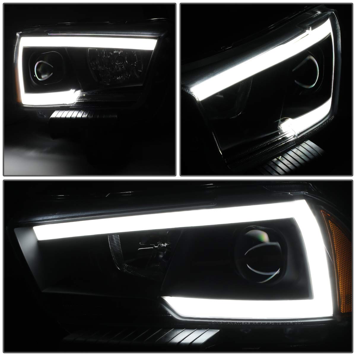Auto Dynasty 3D LED DRL Projector Headlights Assembly - Compatible with Dodge Charger 2011-2014 Models - Driver & Passenger Side - Black Housing - Upgrade for Night Driving & Enhanced Visibility