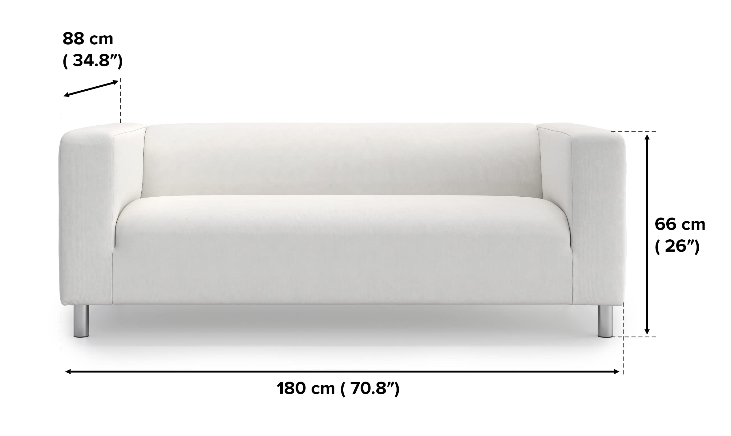 TLYESD Klippan Loveseat Cover Replacement for IKEA Sofa - Stretchable Dark Grey Couch Slipcover | Perfect for Home, Office & Apartment Furniture Protection